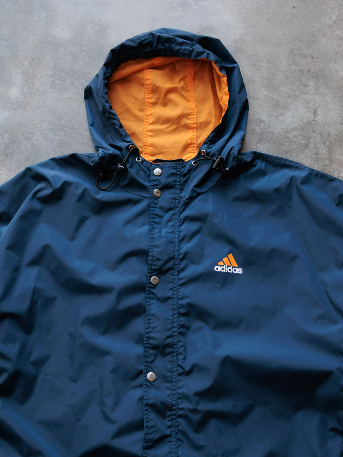 Vintage 90s Navy Adidas Windbreaker (2XL)