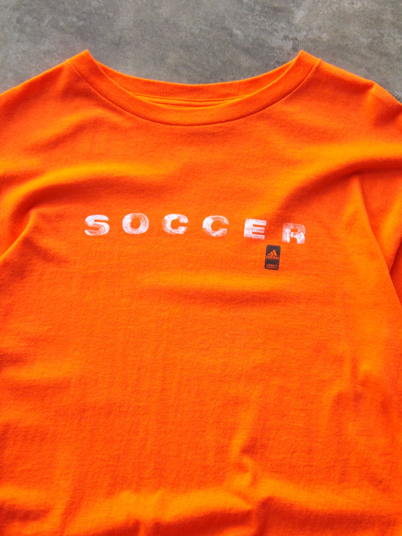 Vintage 00s Orange Adidas Soccer Long Sleeve (L)