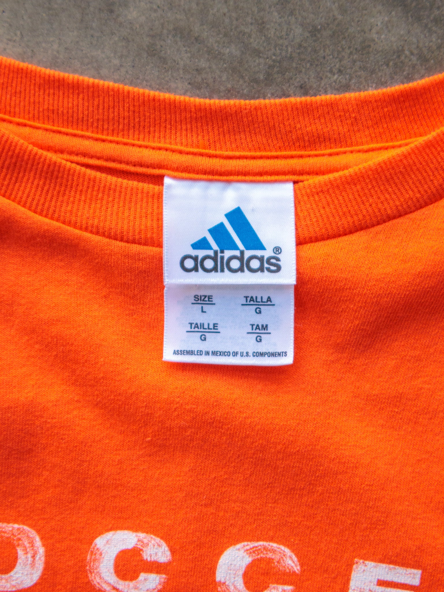 Vintage 00s Orange Adidas Soccer Long Sleeve (L)