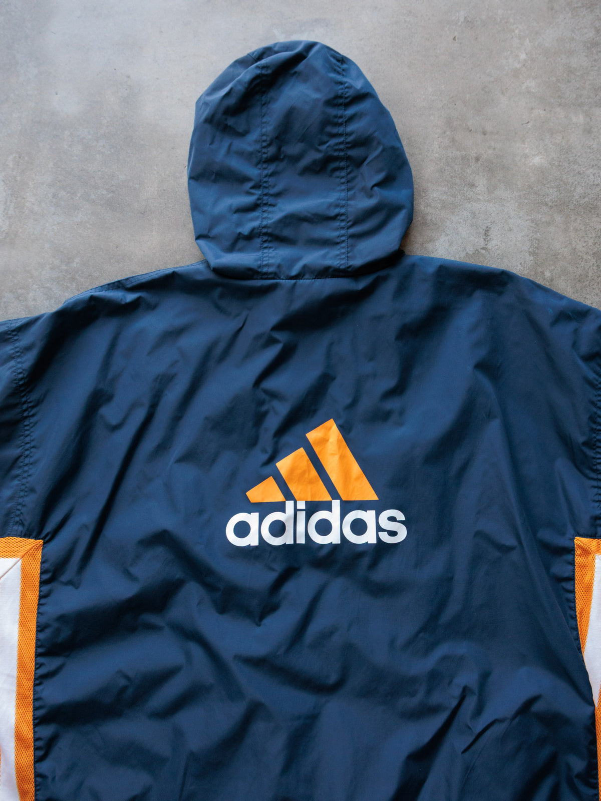 Vintage 90s Navy Adidas Windbreaker (2XL)