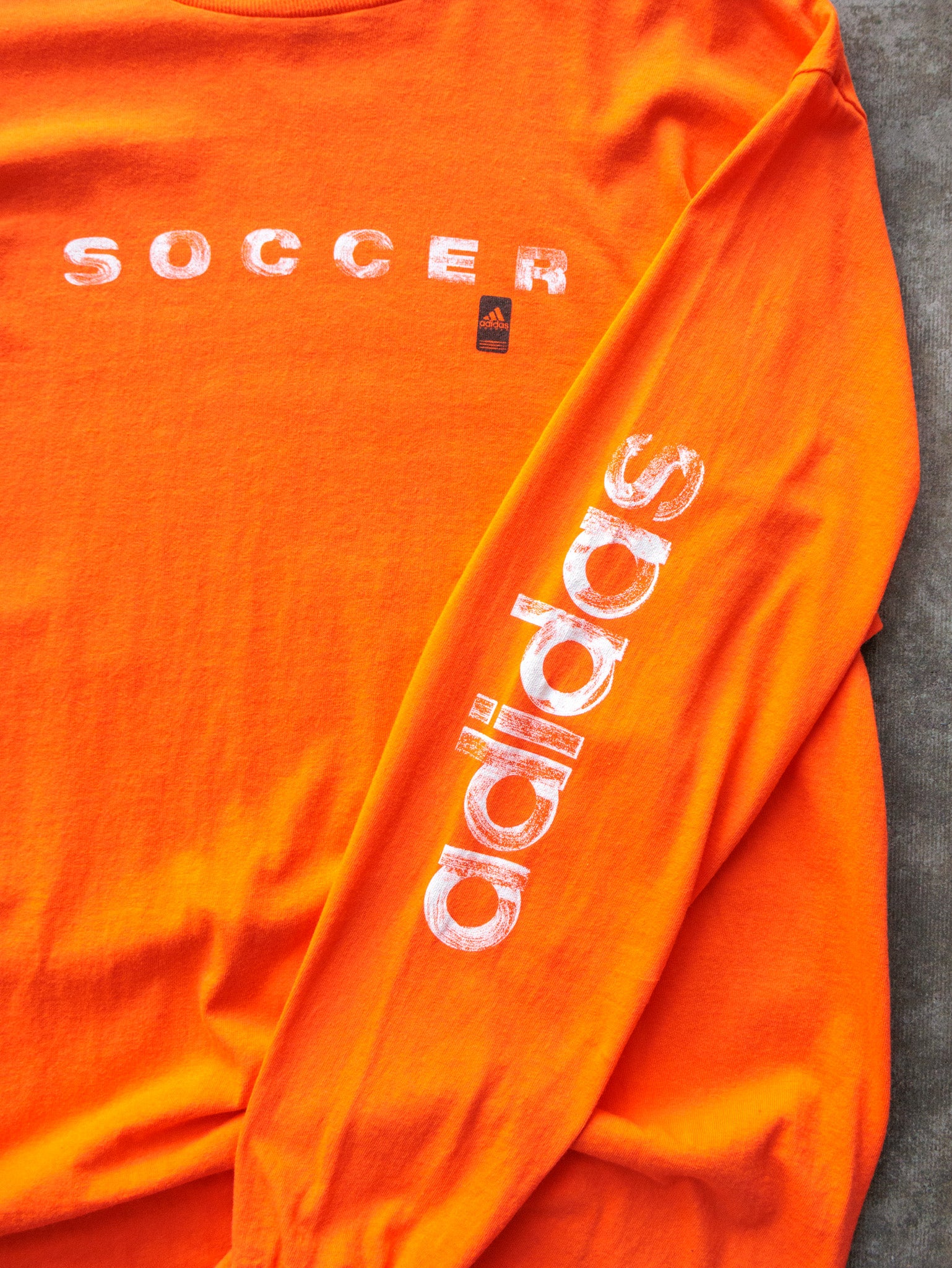 Vintage 00s Orange Adidas Soccer Long Sleeve (L)