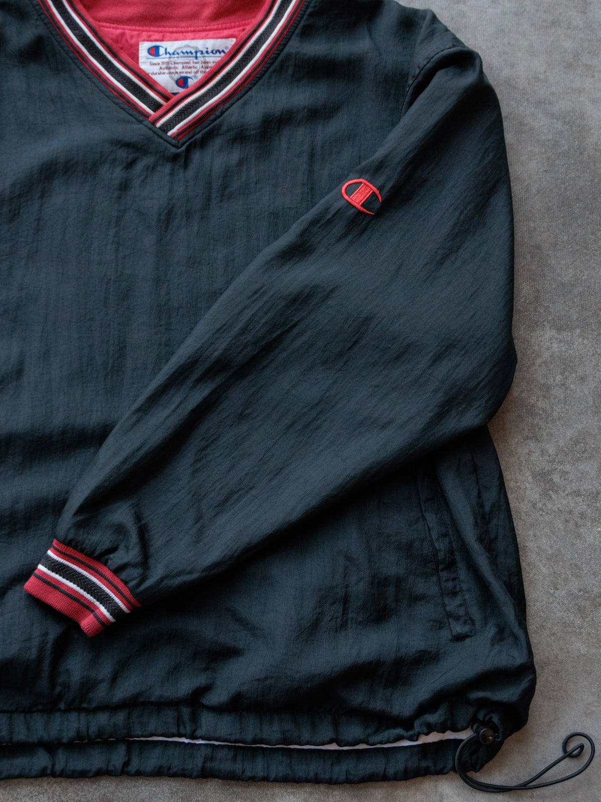 Vintage 90s Black Champion Pullover Jacket (L)