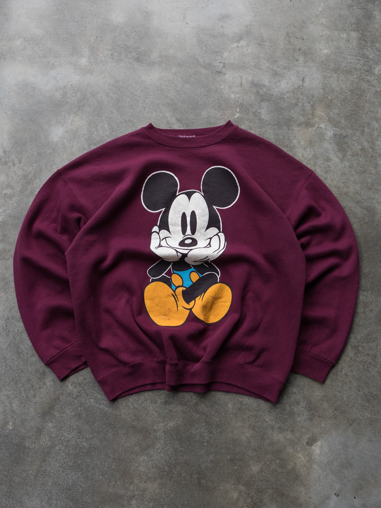 Vintage 90s Maroon Disney Mickey Mouse Sweatshirt (L)