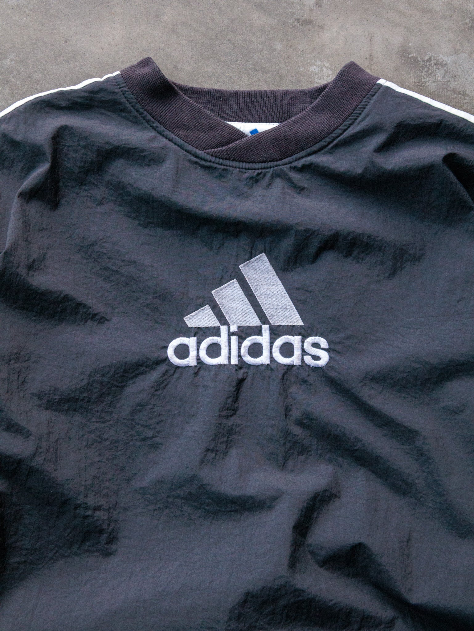 Vintage 90s Black Adidas Windbreaker Jacket (M)