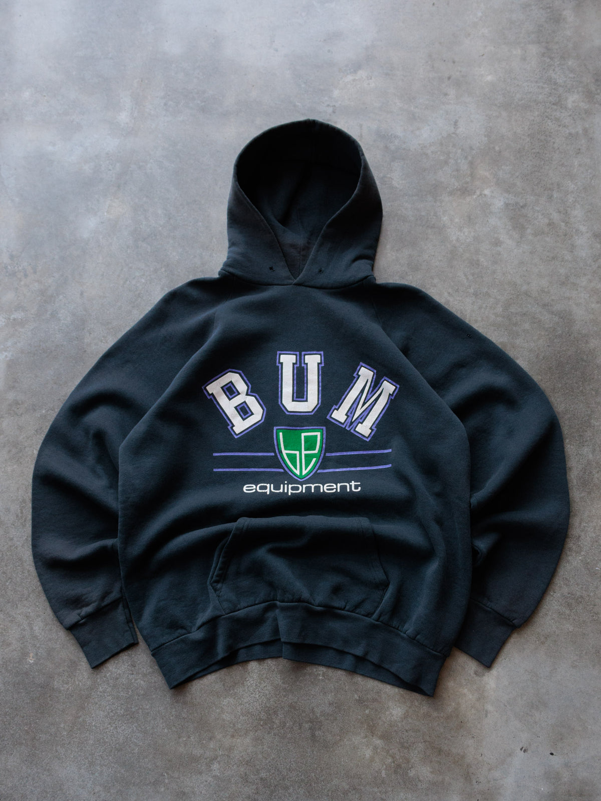 Vintage Black BUM Equipment Hoodie (XL)
