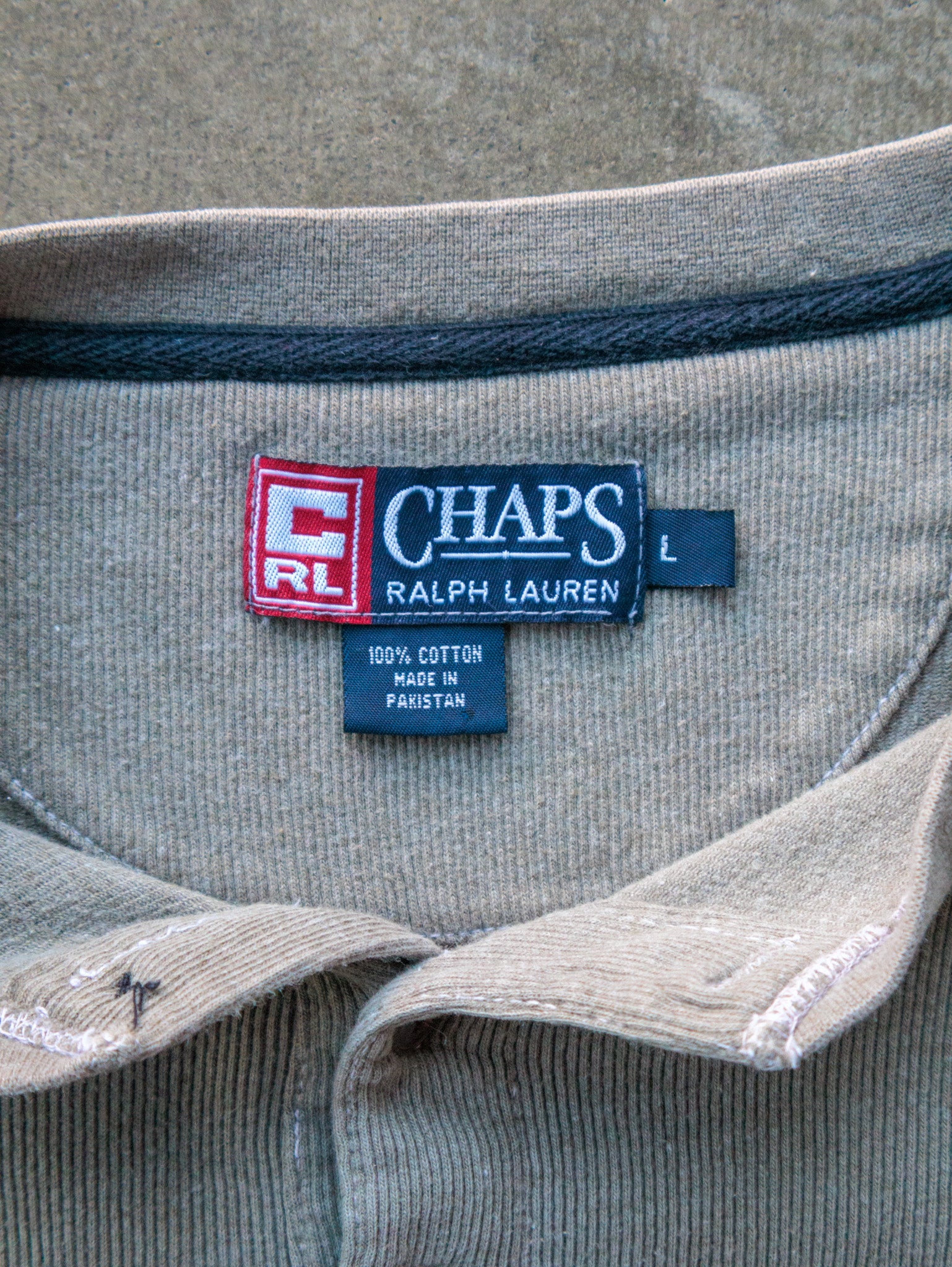 Vintage 90s Khaki Chaps Ralph Lauren Long Sleeve (L)