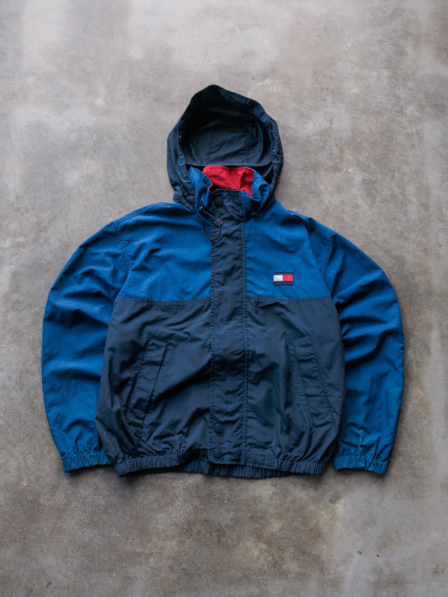 Vintage 90s Blue Tommy Hilfiger Hooded Jacket (S)