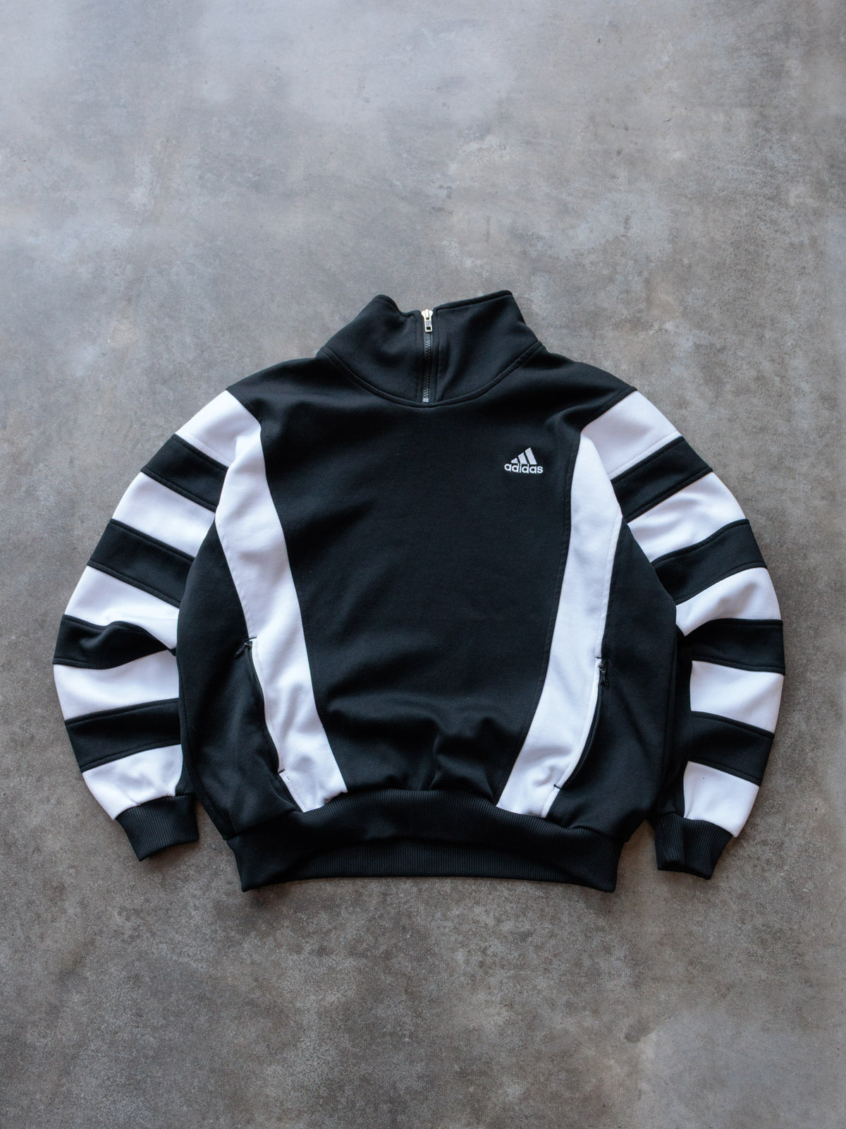 Vintage 90s Black Adidas Colourblock Track Jacket (S)