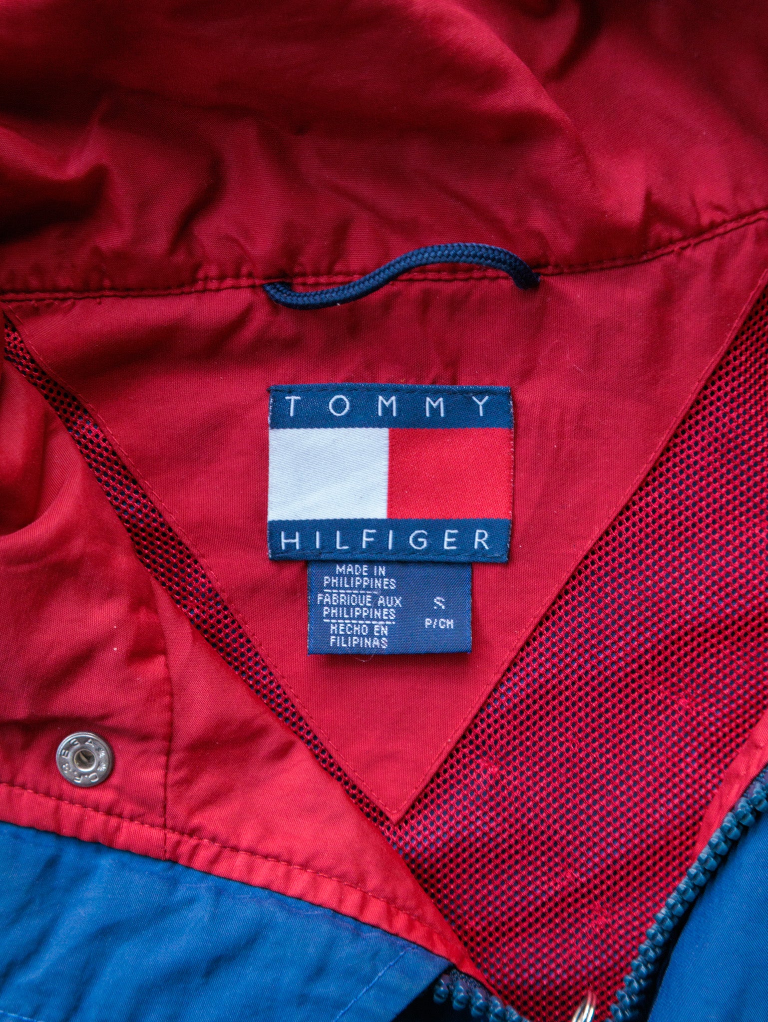 Vintage 90s Blue Tommy Hilfiger Hooded Jacket (S)