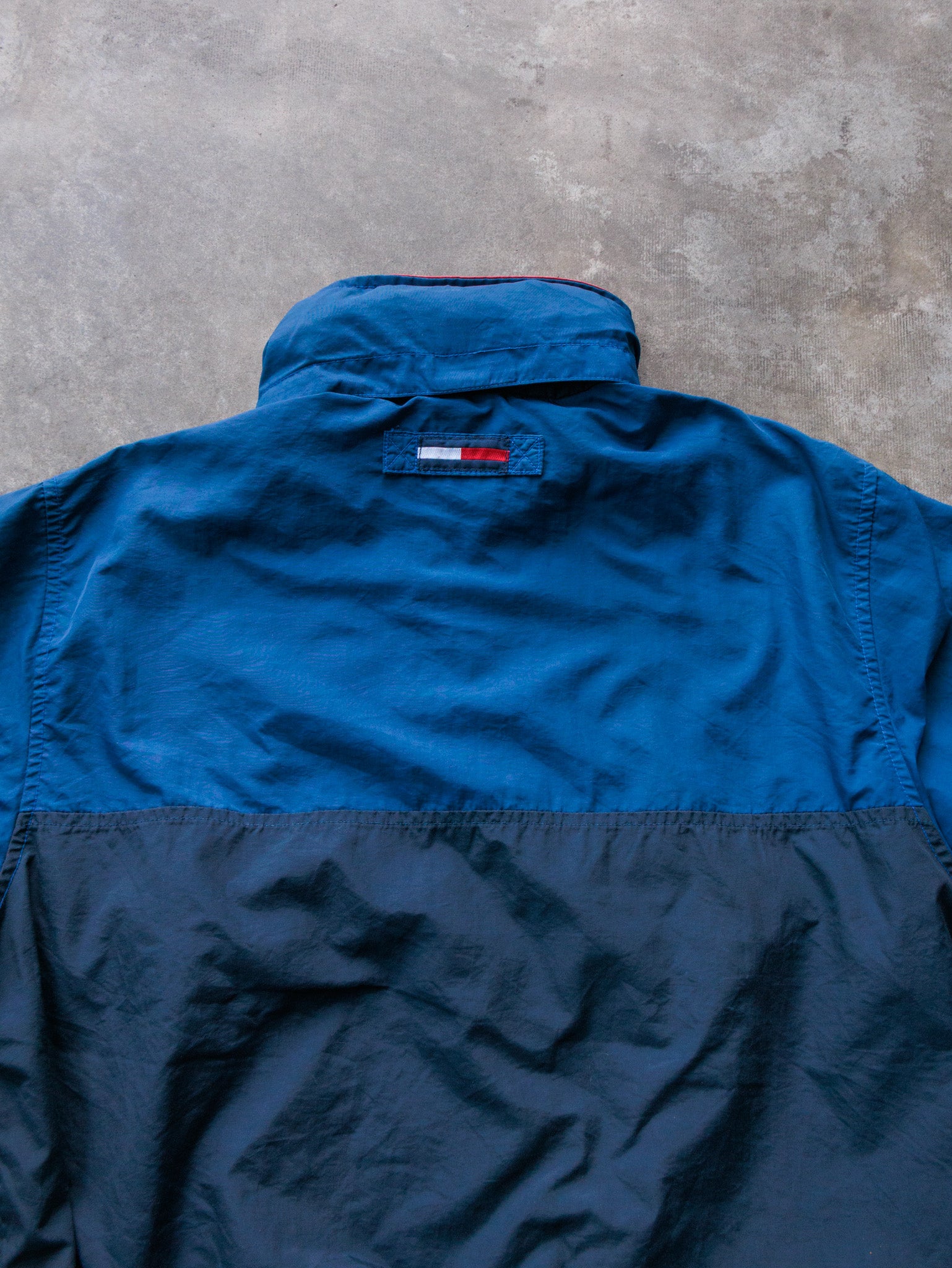 Vintage 90s Blue Tommy Hilfiger Hooded Jacket (S)