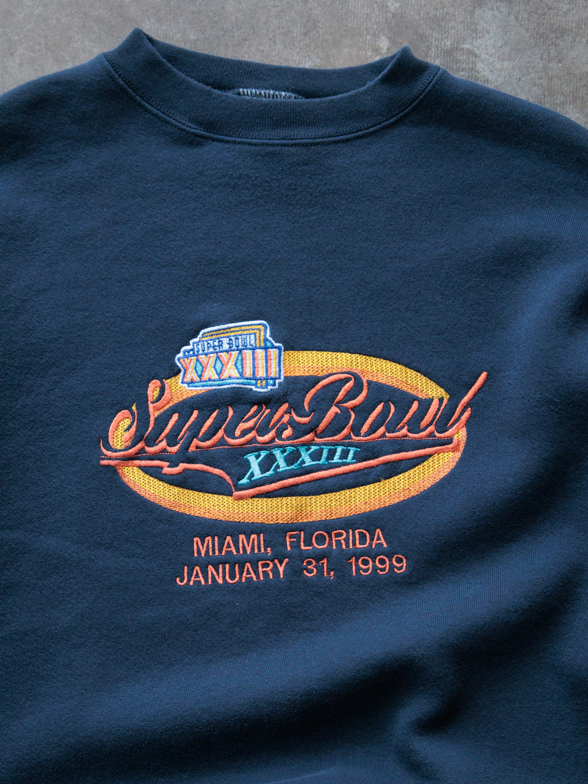 Vintage 1999 Navy Super Bowl XXXIII Sweatshirt (XL)