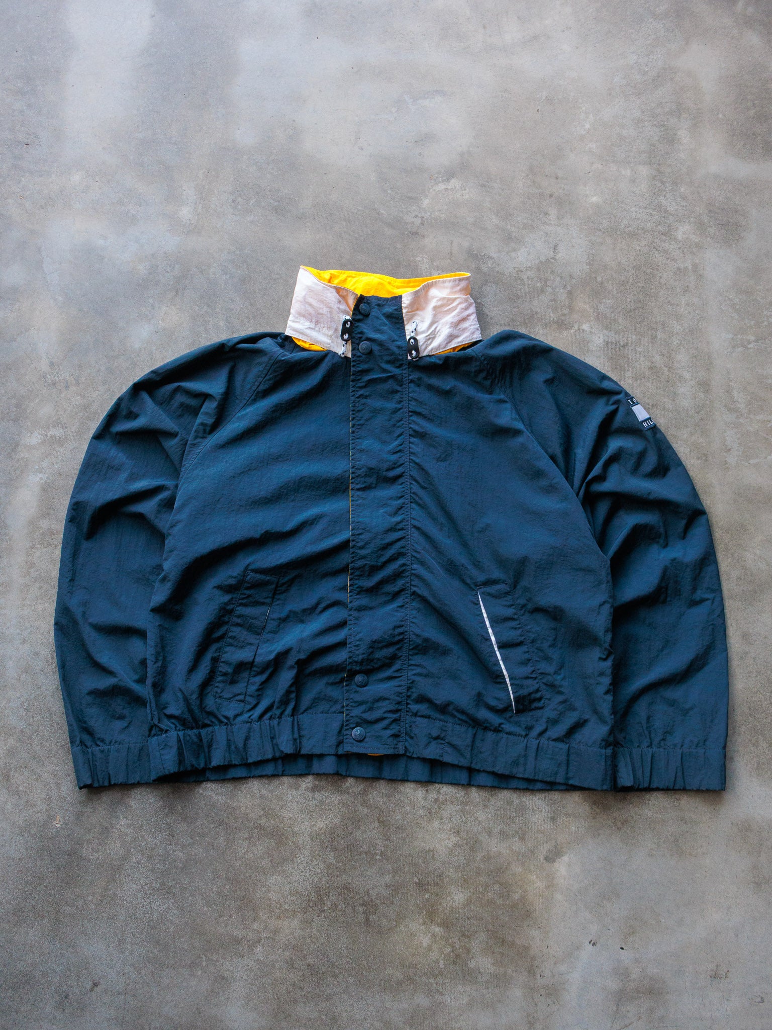 Vintage 90s Navy & Yellow Tommy Hilfiger Sailing Jacket (XL)