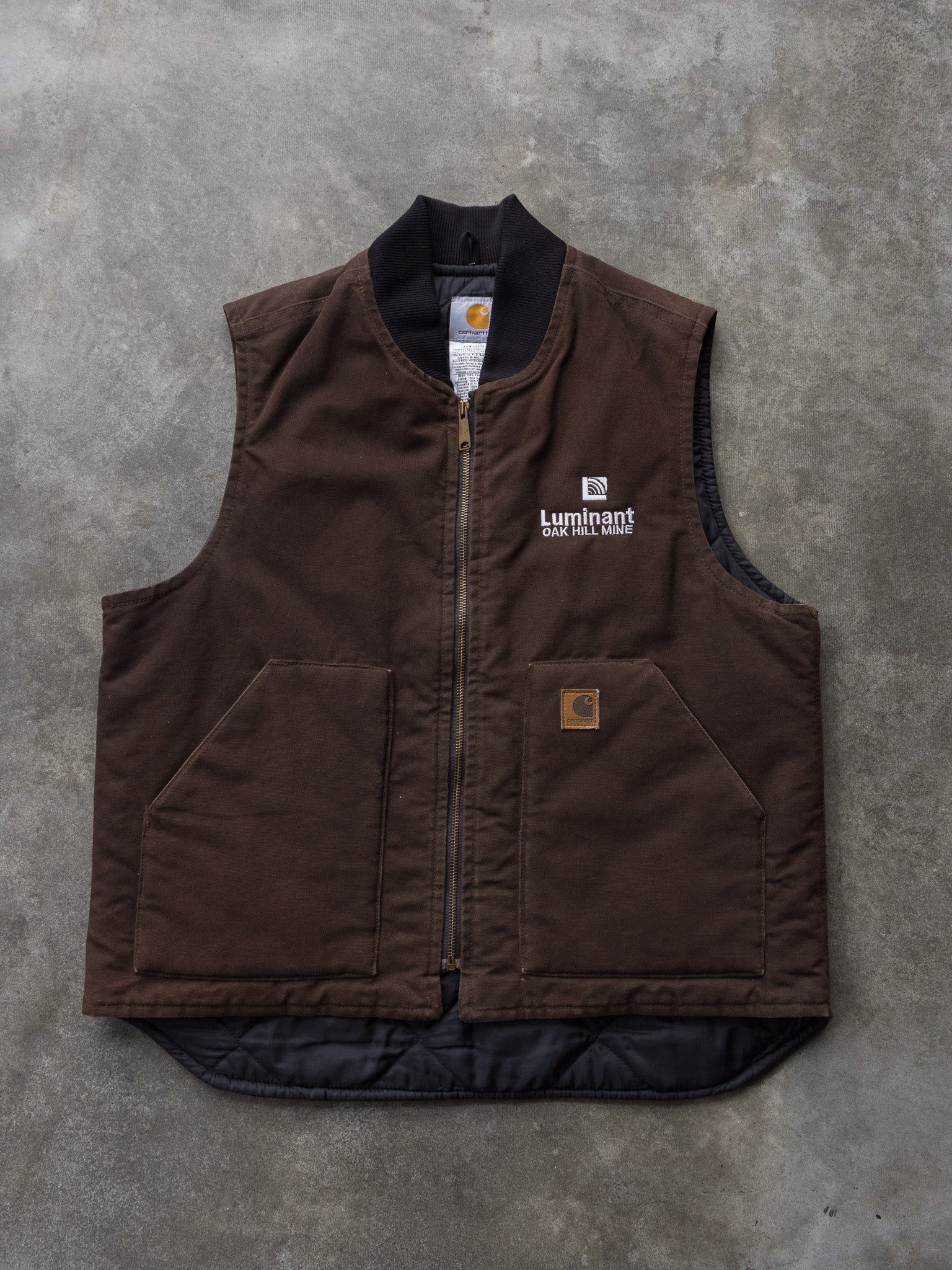 Vintage 00s Dark Brown Carhartt Sandstone Arctic Vest (L)
