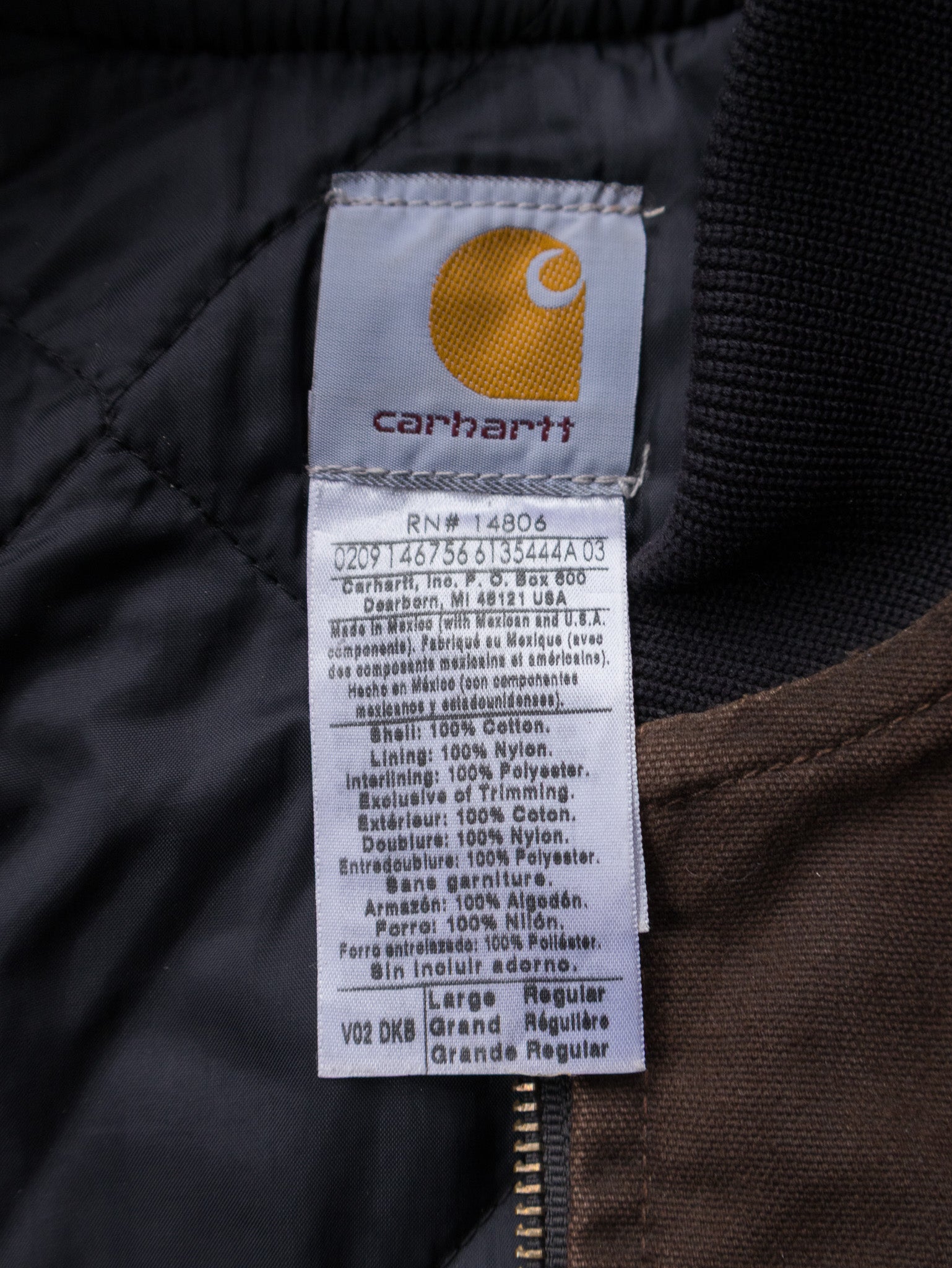 Vintage 00s Dark Brown Carhartt Sandstone Arctic Vest (L)