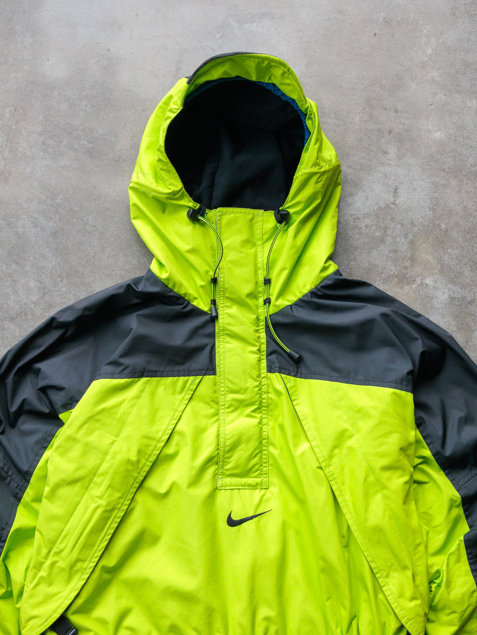 Vintage 00s Grey & Lime Nike ACG Clima-FIT Hooded Anorak Jacket (L)