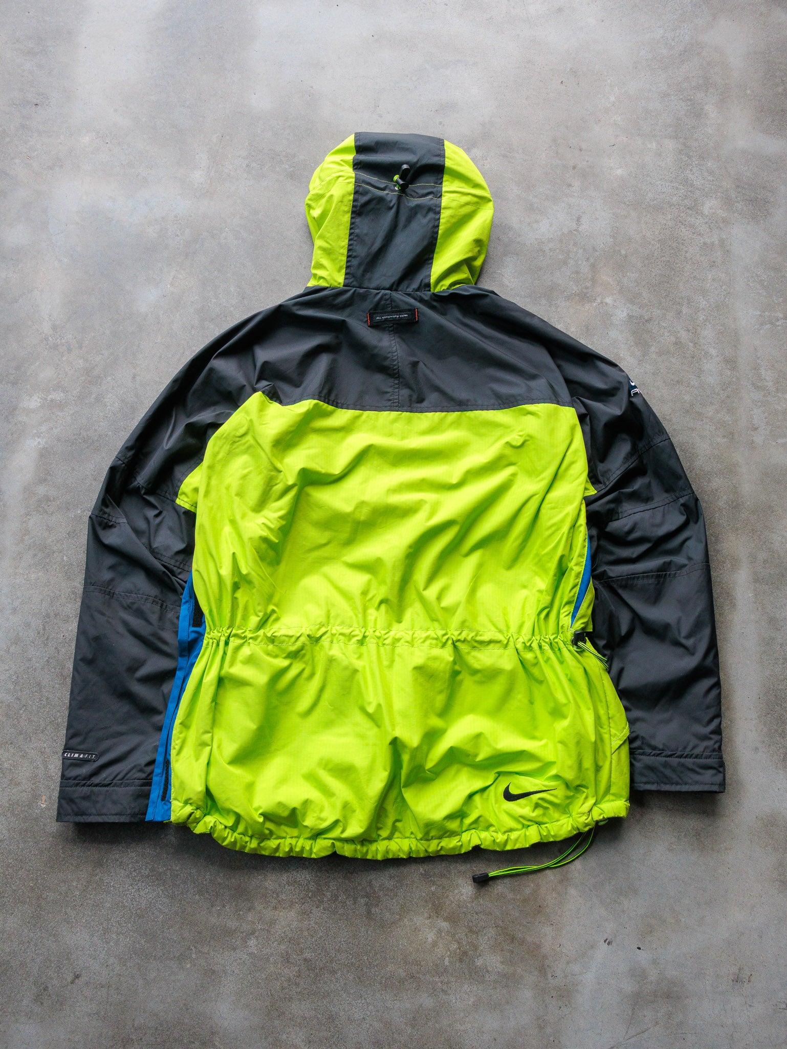 Vintage 00s Grey & Lime Nike ACG Clima-FIT Hooded Anorak Jacket (L)