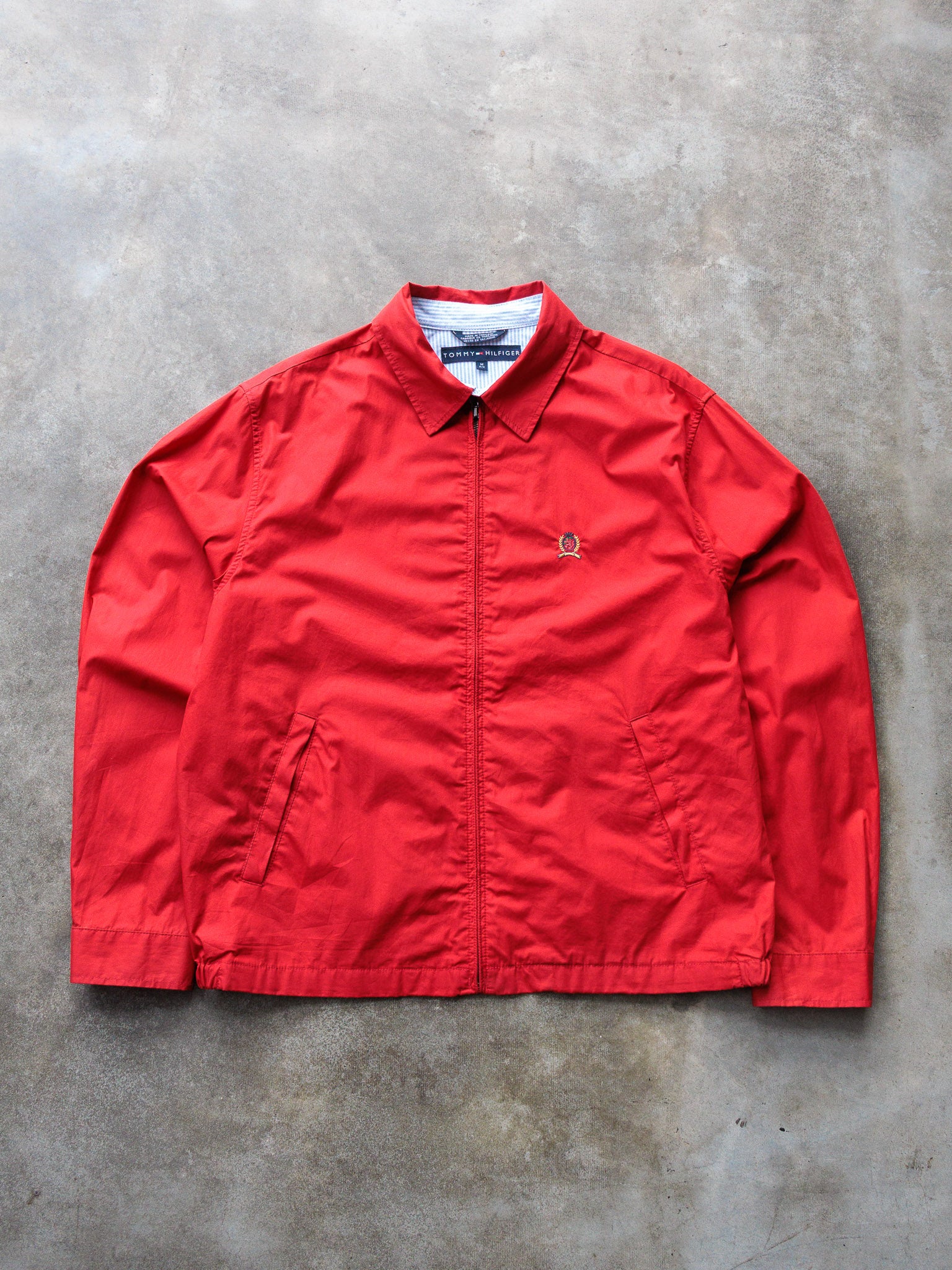 Vintage 00s Red Tommy Hilfiger Harrington Jacket (M)