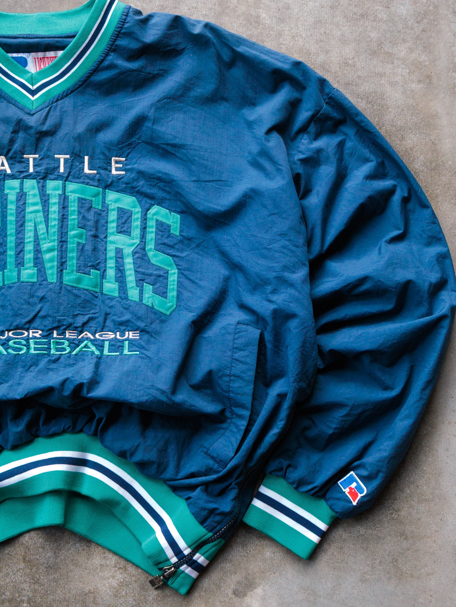 Vintage 90s Russell Athletic Seattle Mariners Windbreaker Jacket (L)
