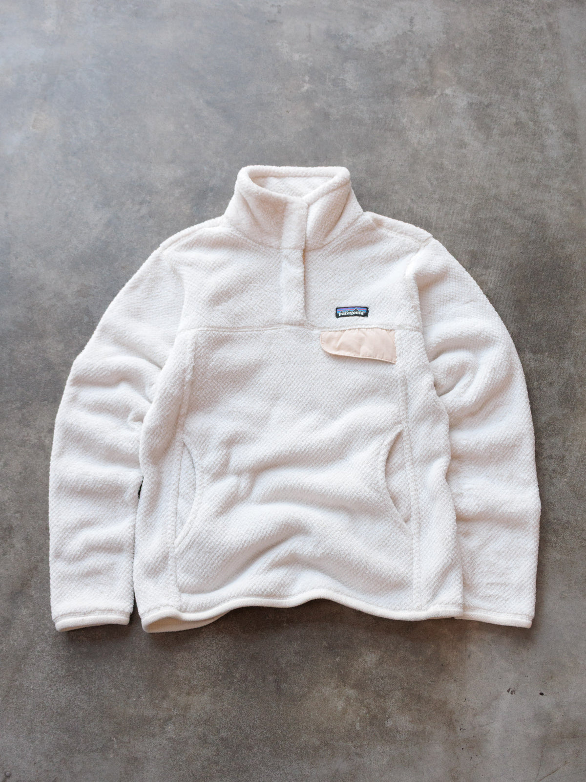 Vintage White Patagonia Snap-T Fleece Quarter Zip (S)