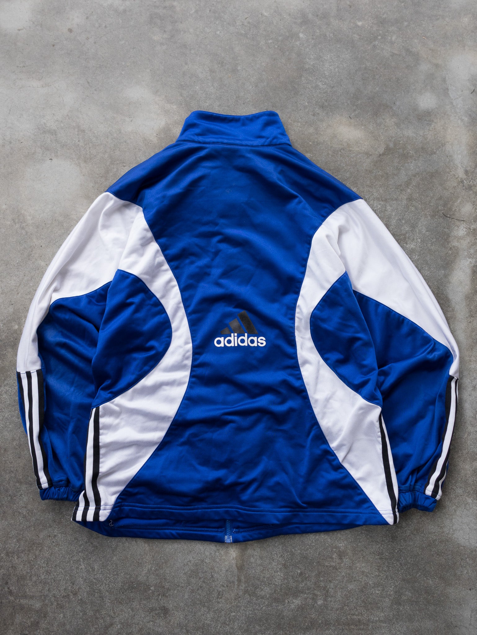 Vintage '90s Adidas Blue/White Track Jacket (XL)