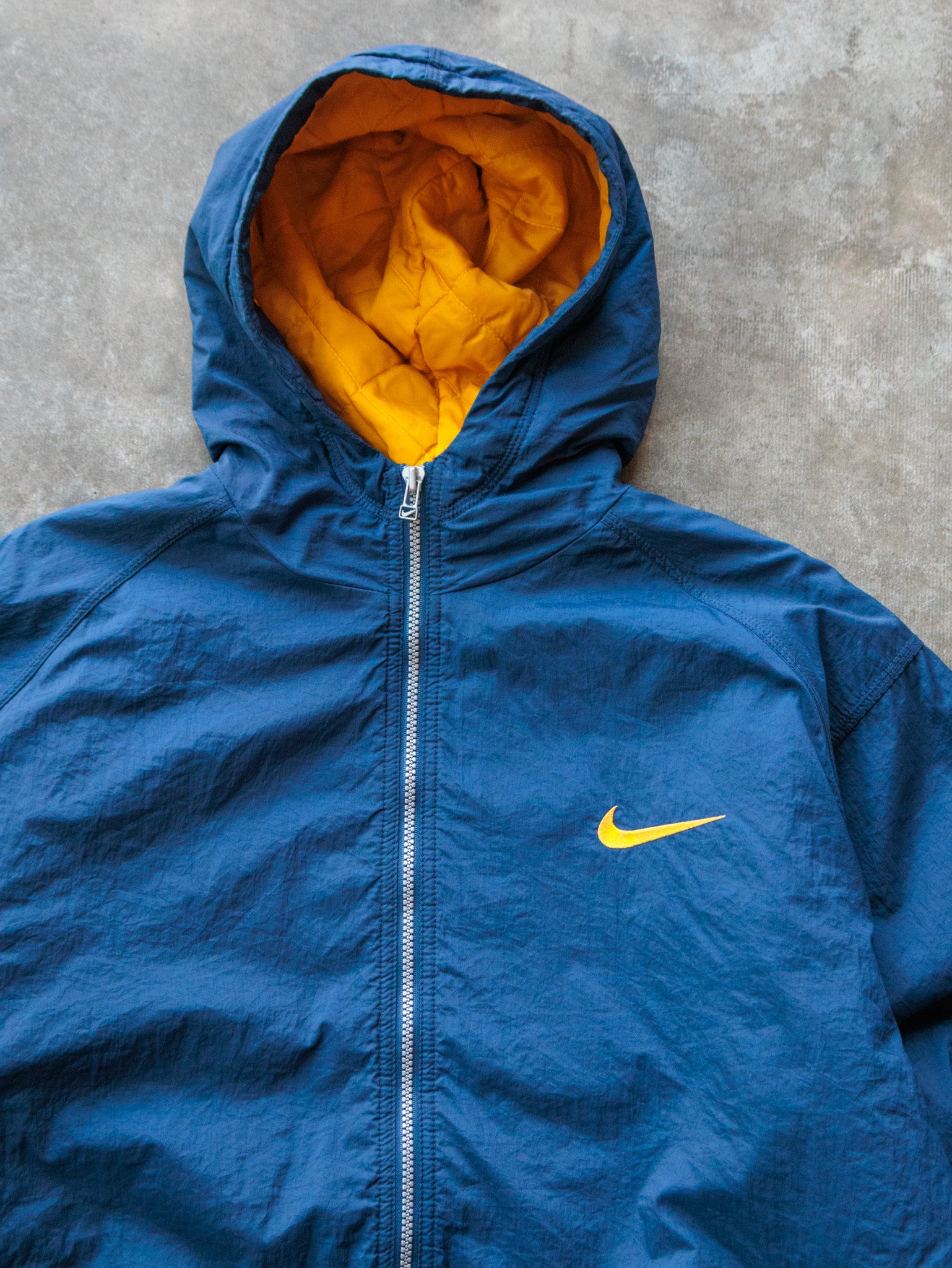 Vintage 90s Blue & Yellow Nike Quilted Jacket (18-20Y)