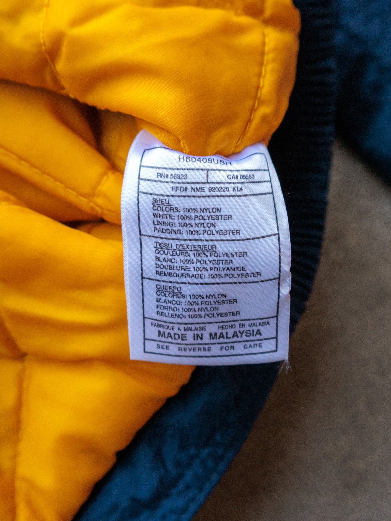 Vintage 90s Blue & Yellow Nike Quilted Jacket (18-20Y)