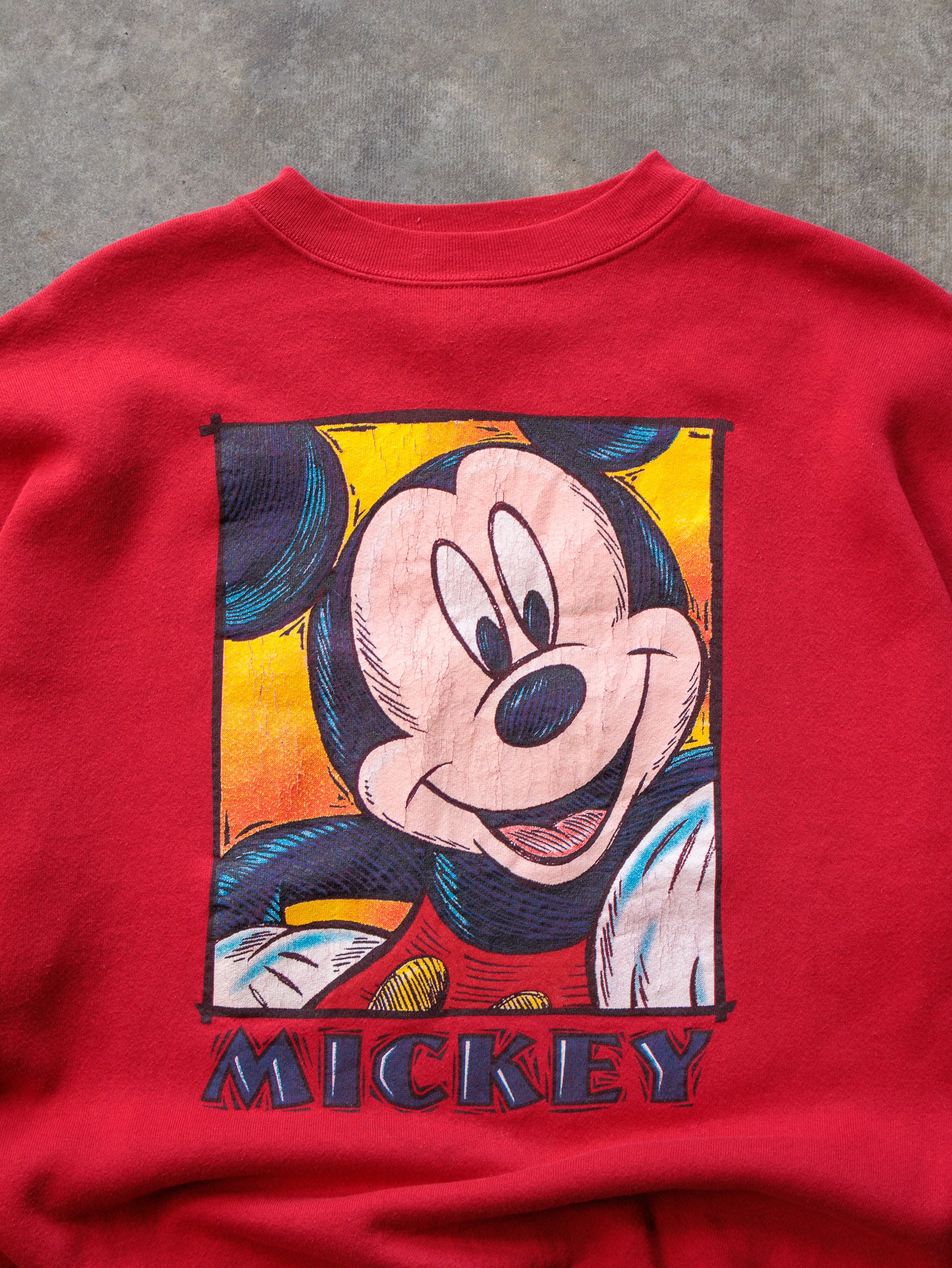 Vintage 90s Red Mickey Mouse Sweatshirt (2XL)