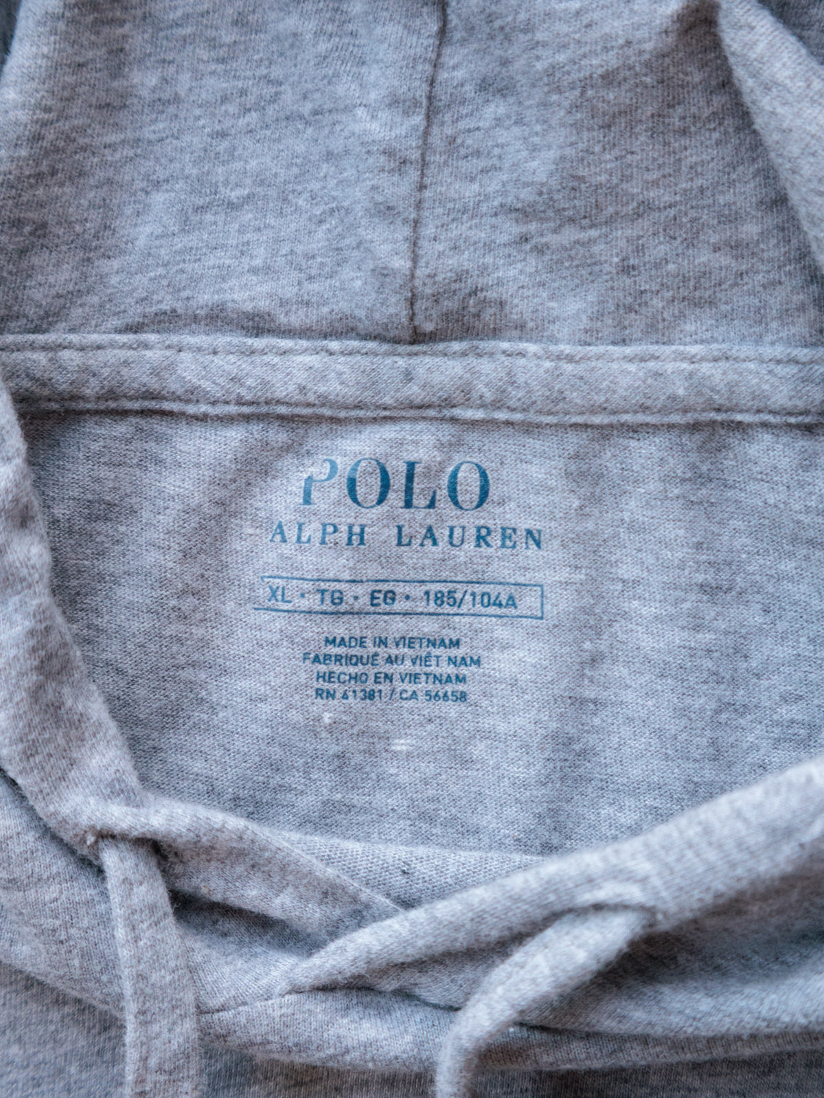 Vintage Grey Polo Ralph Lauren Hoodie (XL)