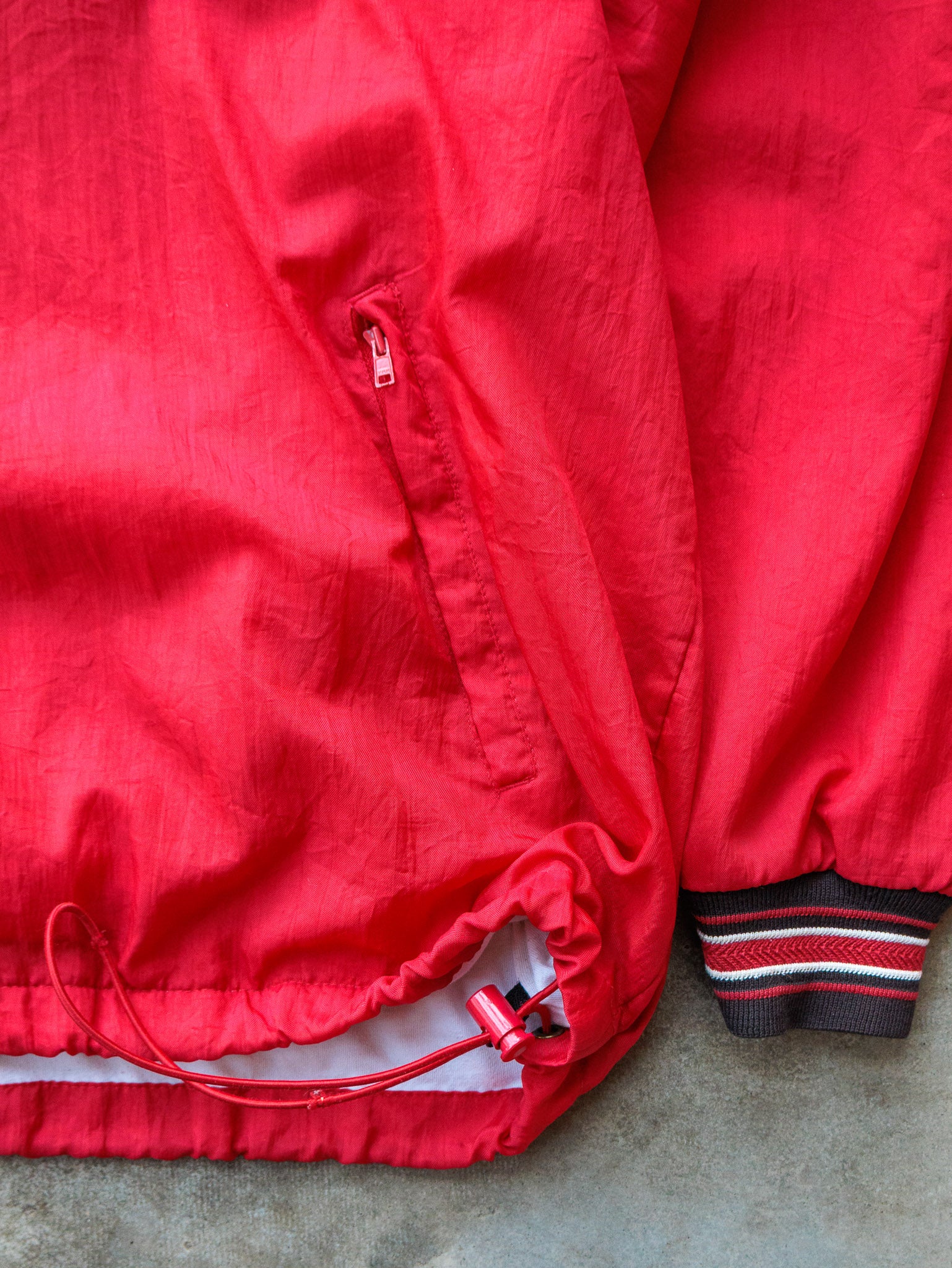 Vintage 90s Red Champion V-Neck Windbreaker (XL)