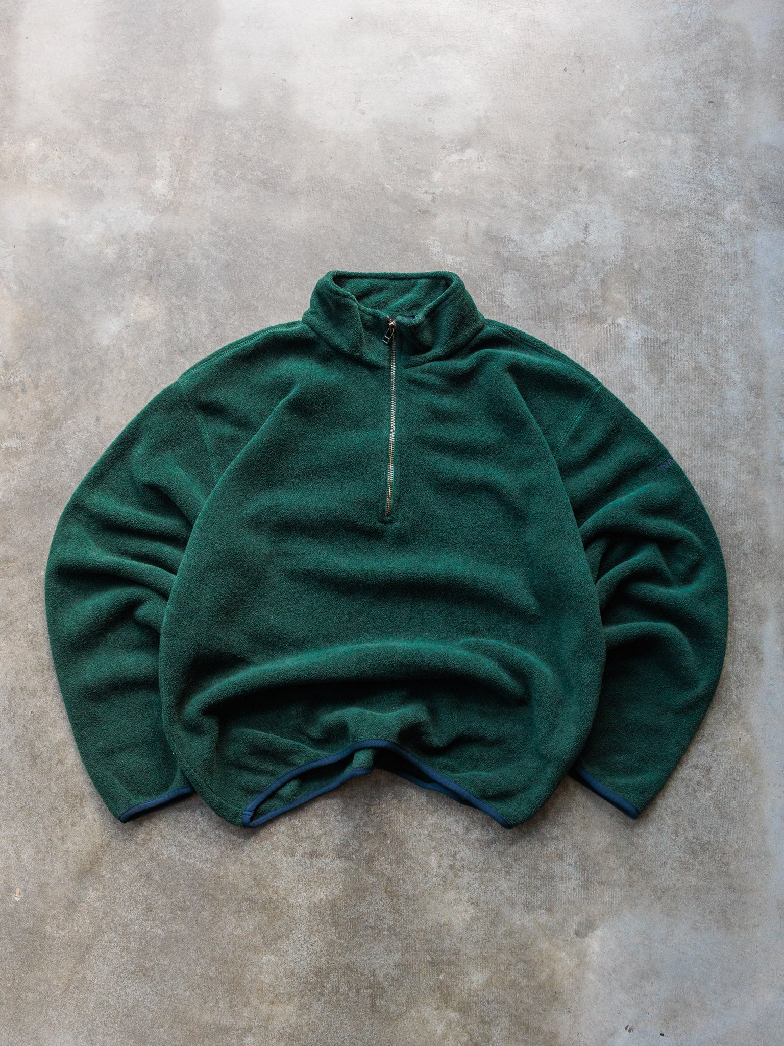 Vintage 90s Green Nautica Quarter Zip Fleece Sweatshirt (M)