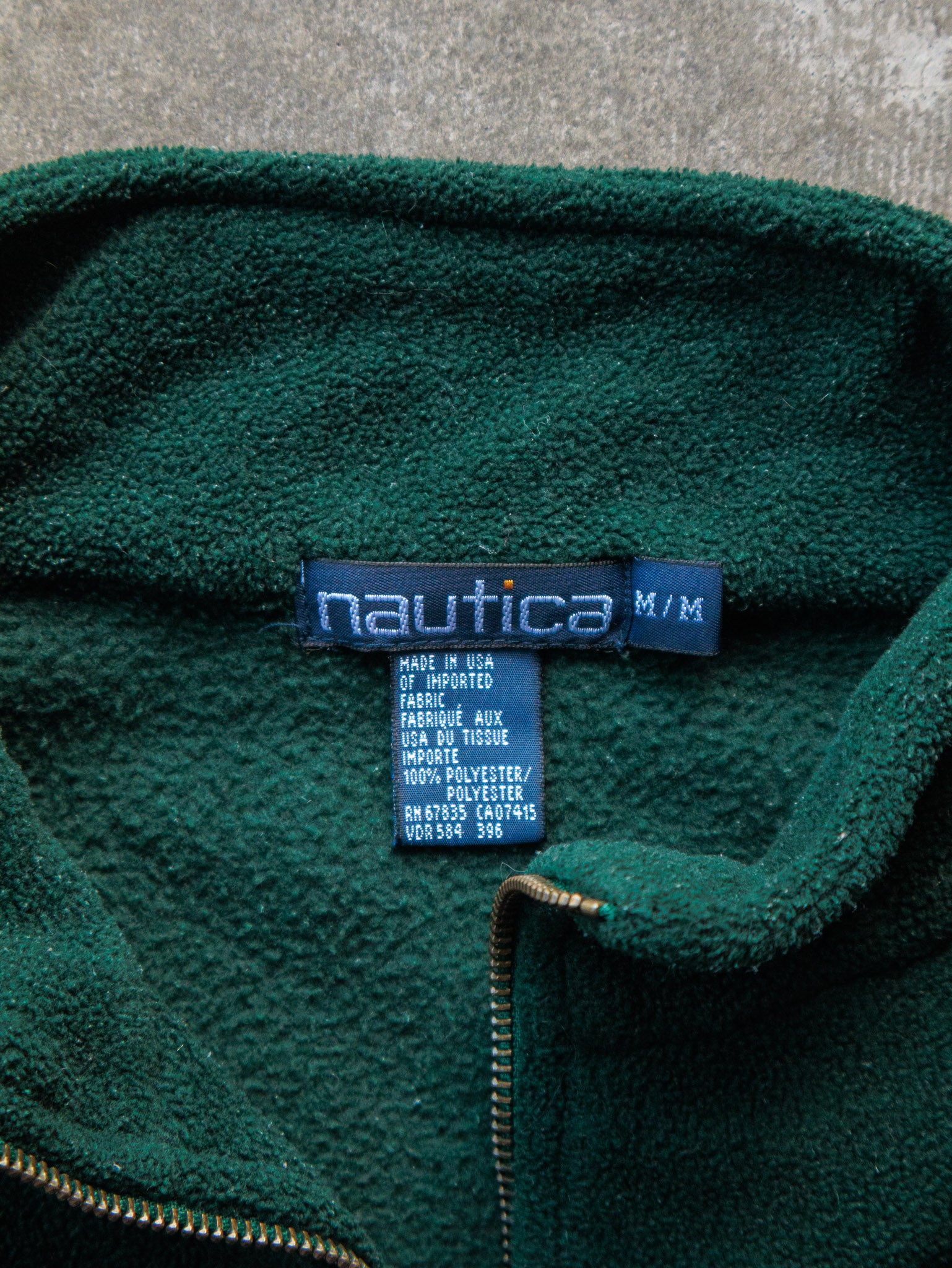 Vintage 90s Green Nautica Quarter Zip Fleece Sweatshirt (M)