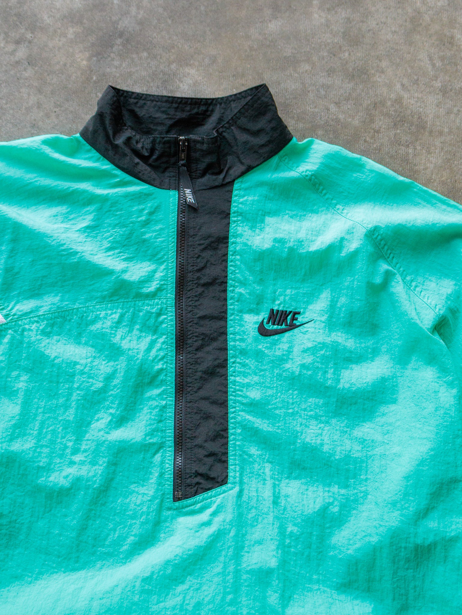 Vintage 90s Turquoise Nike Half-Zip Windbreaker (XL)