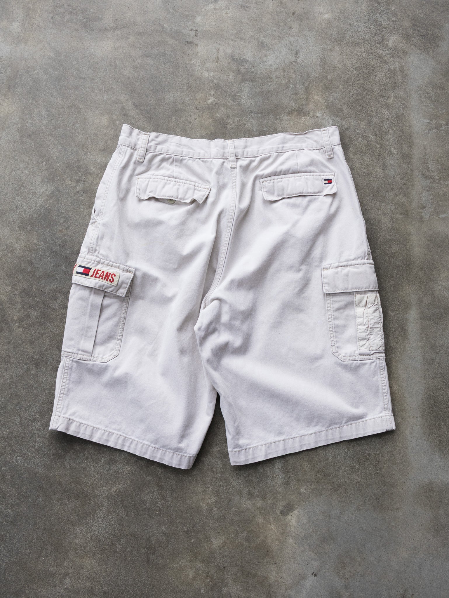 Vintage White Tommy Jeans Cargo Shorts (W36)