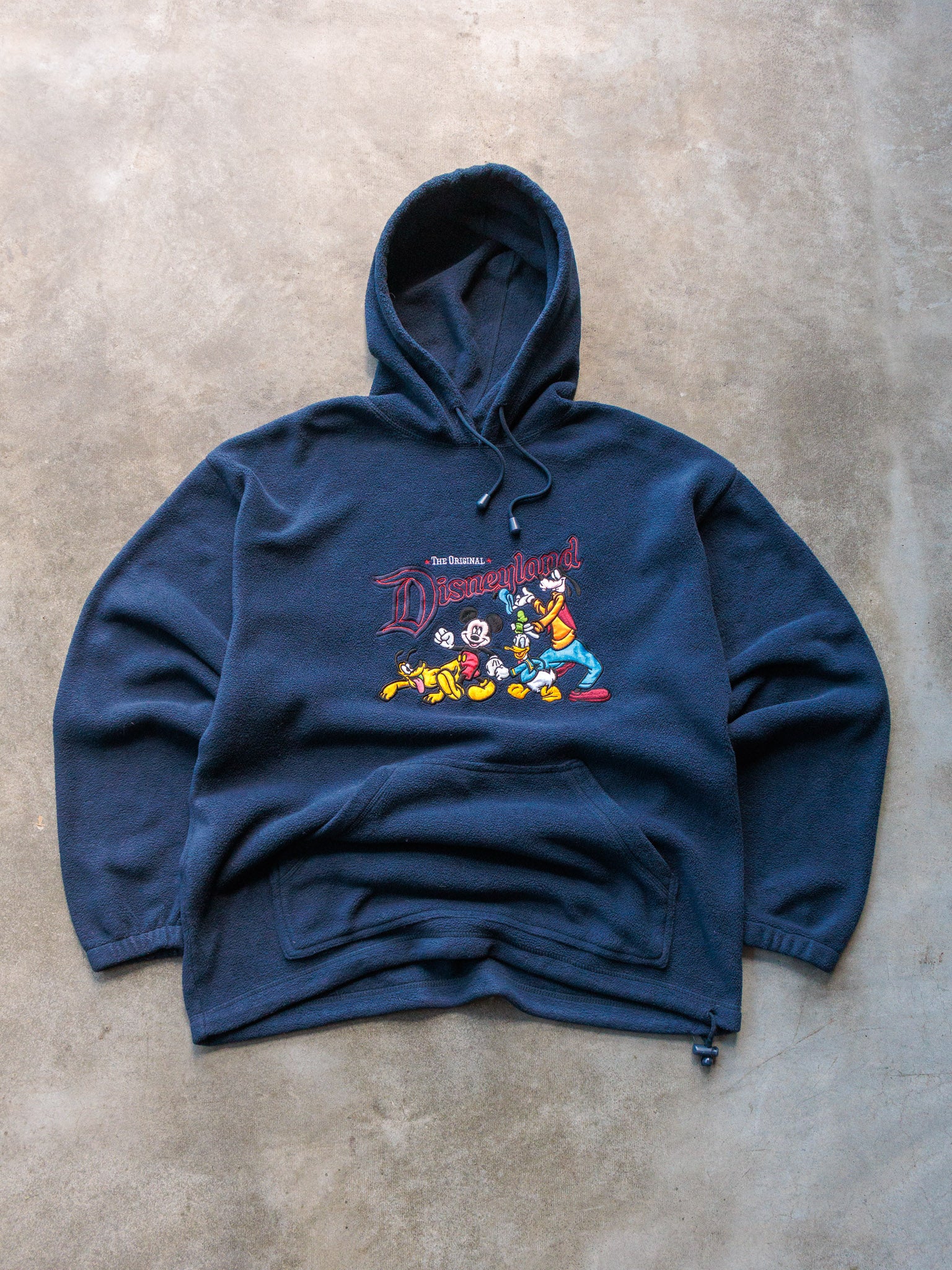 Vintage 00s Navy Disney Characters Fleece Hoodie (M)