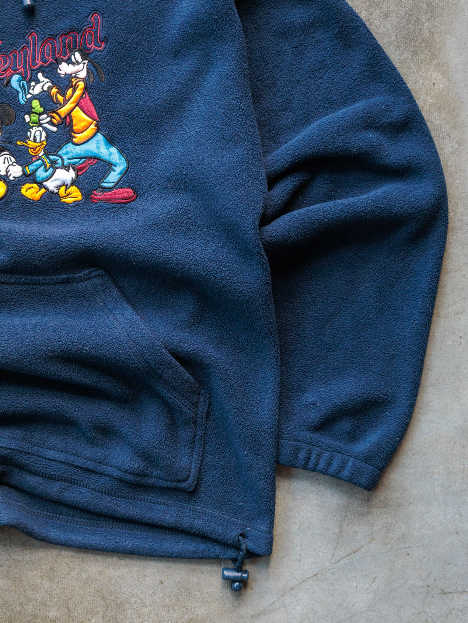 Vintage 00s Navy Disney Characters Fleece Hoodie (M)