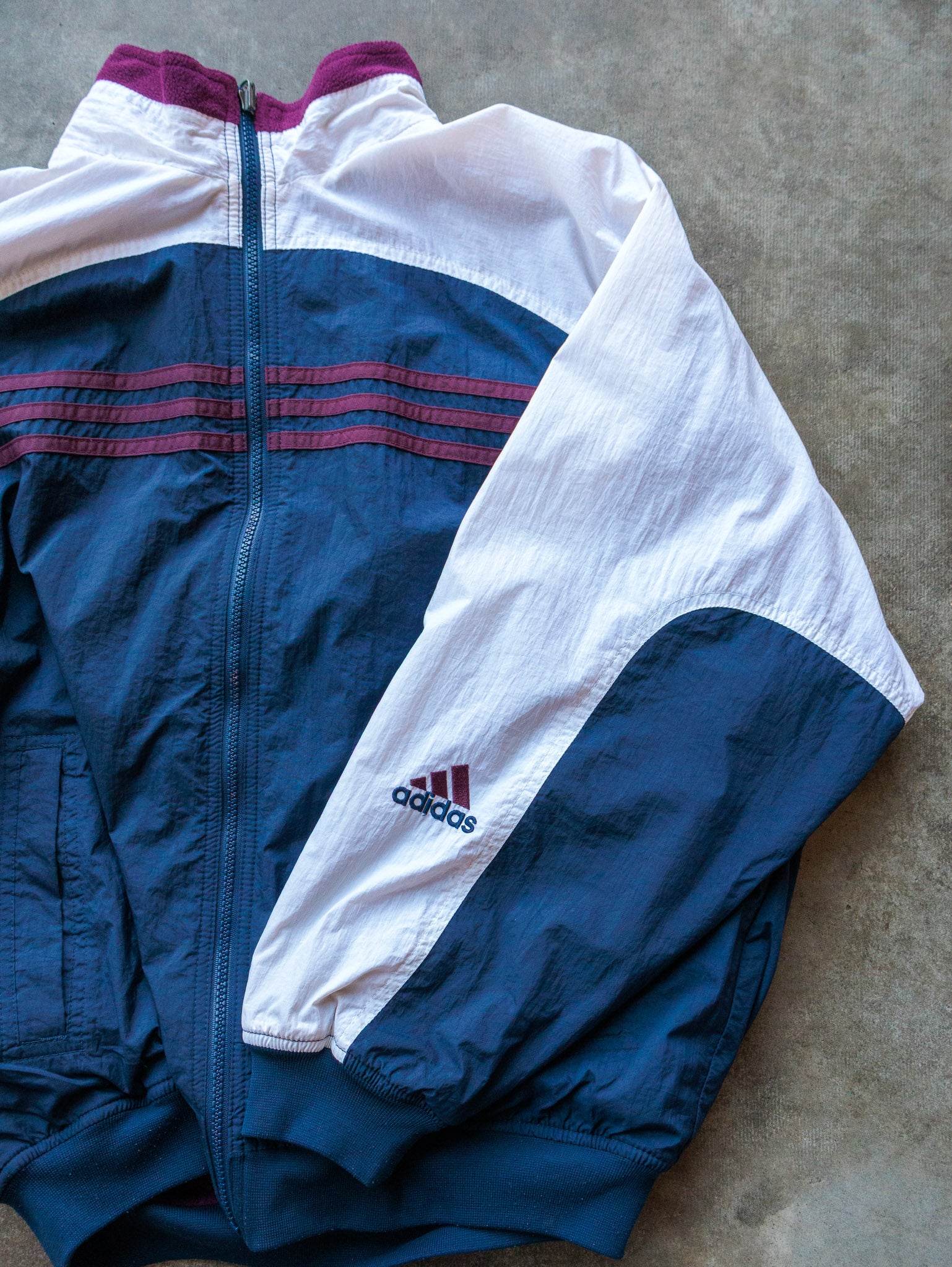 Vintage 90s Navy & Fuchsia Reversible Adidas Jacket (XL)