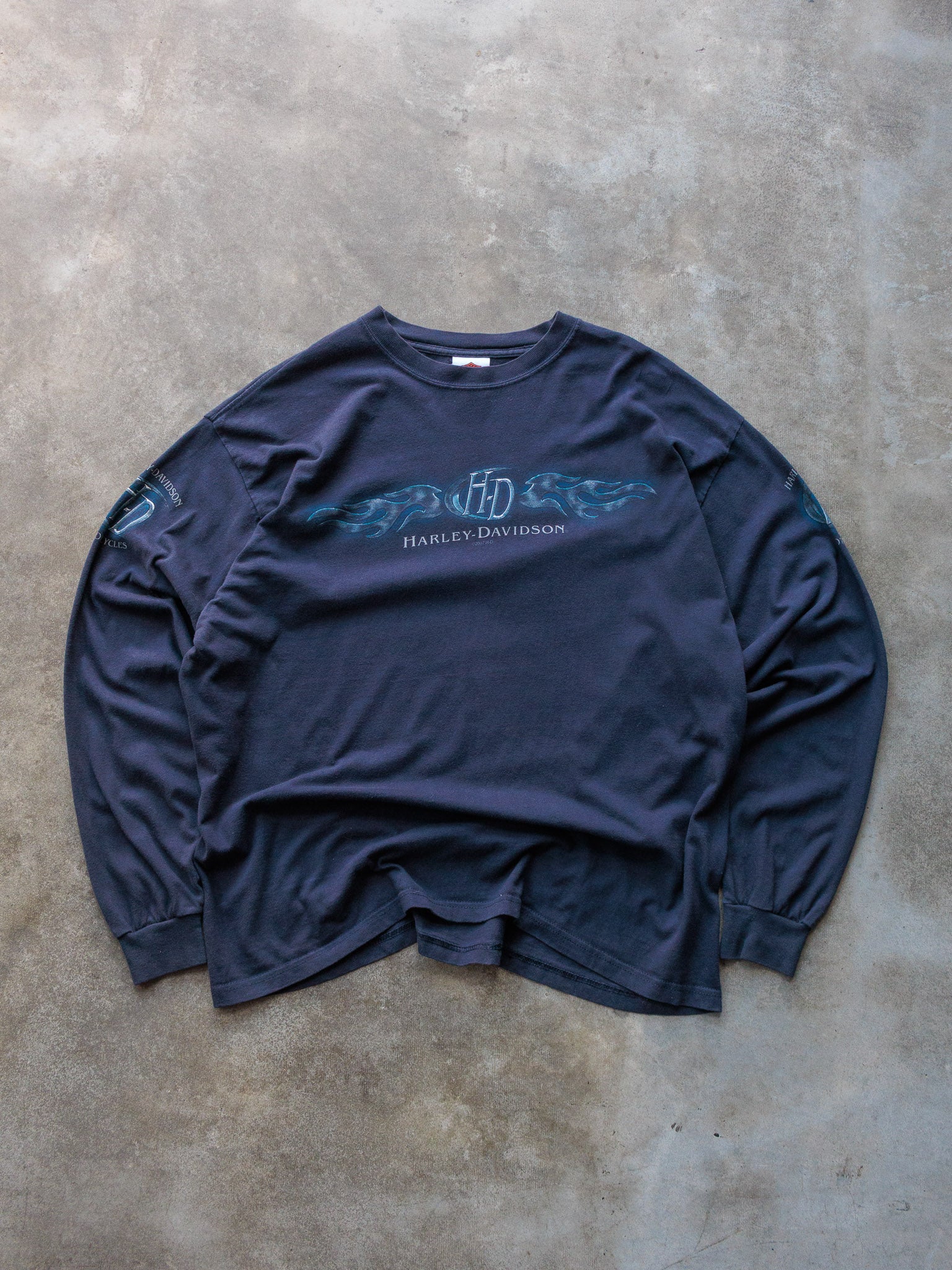 Vintage 2007 Navy Harley-Davidson South Dakota Long Sleeve (XL)