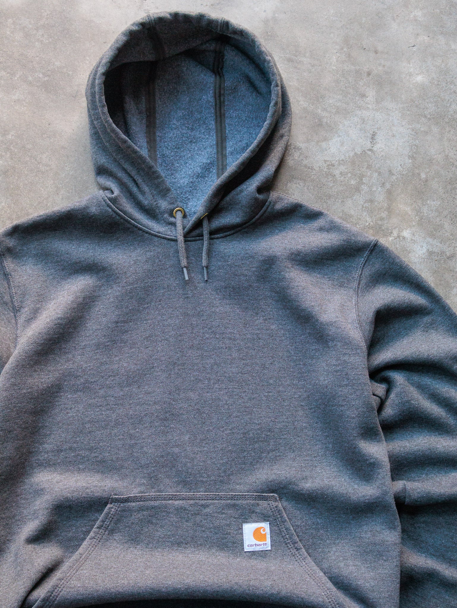 Vintage Grey Carhartt Sleeve Spell Out Hoodie (S)