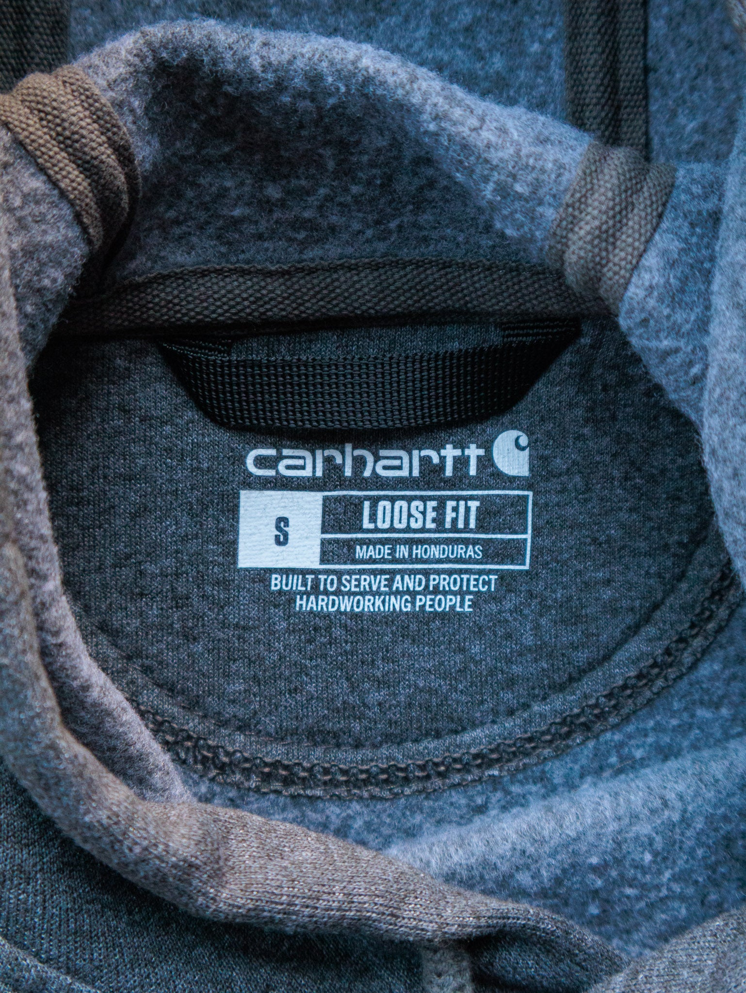 Vintage Grey Carhartt Sleeve Spell Out Hoodie (S)