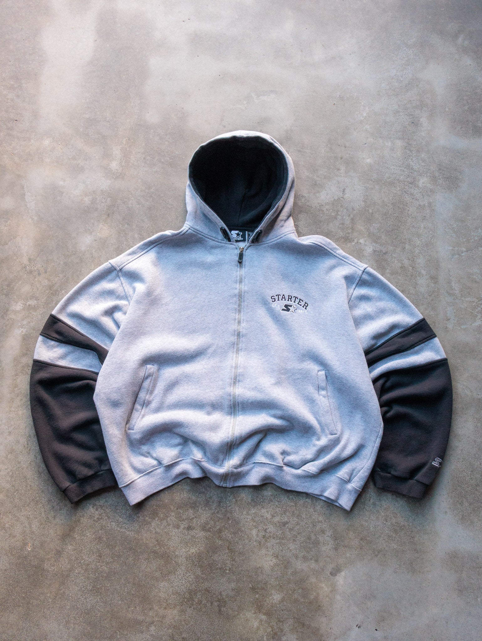 Vintage 00s Grey Starter Zip Hoodie (XL)