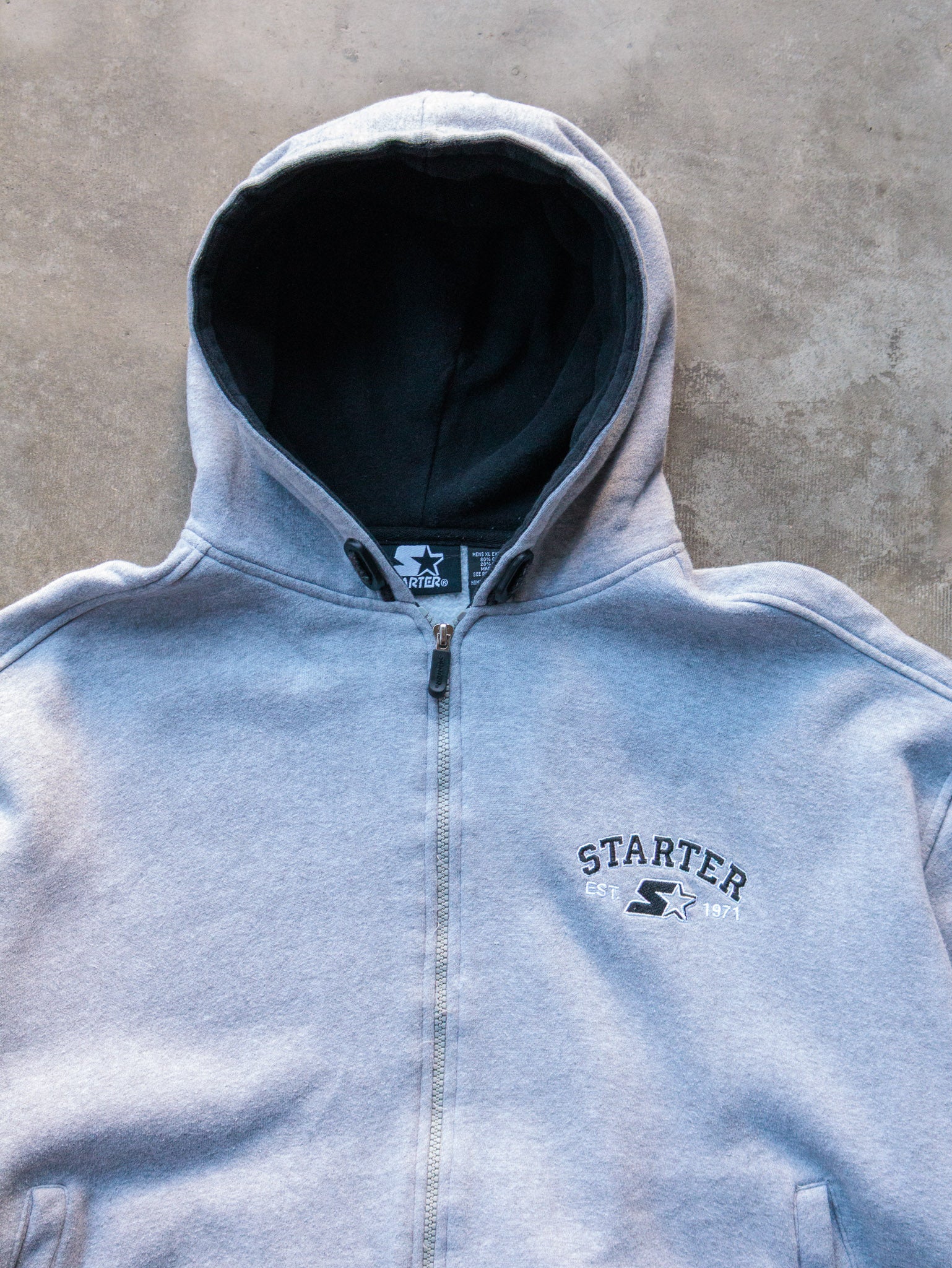 Vintage 00s Grey Starter Zip Hoodie (XL)