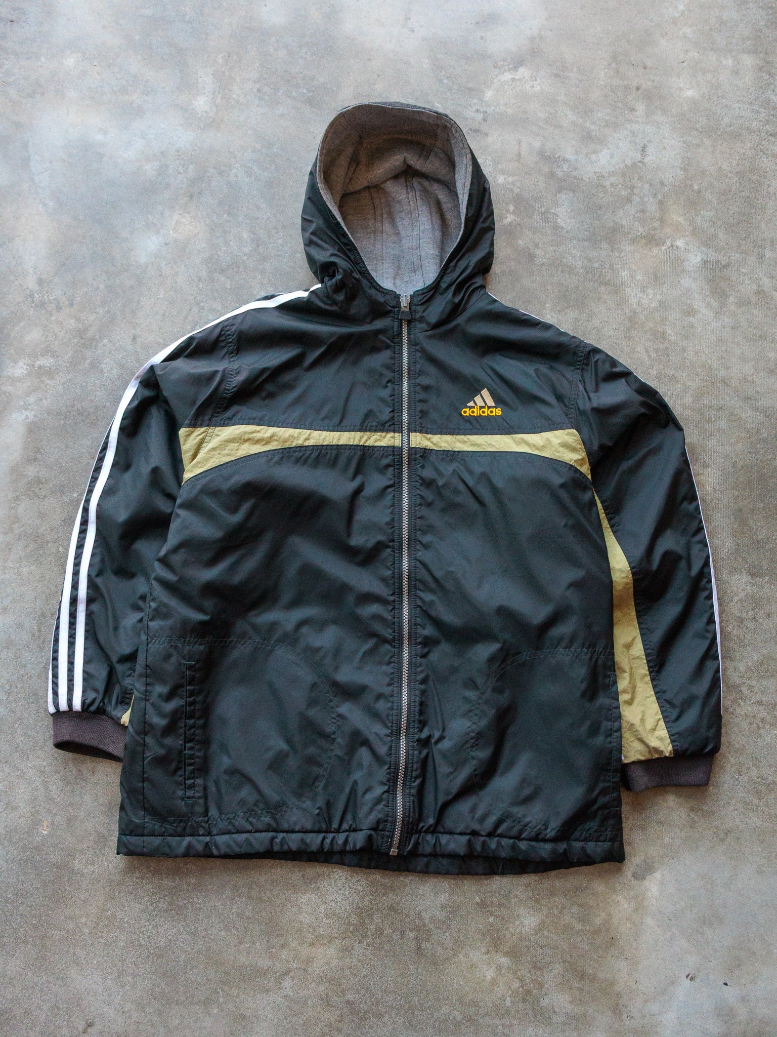 Vintage 90s Black & Grey Reversible Adidas Hoodie (M)