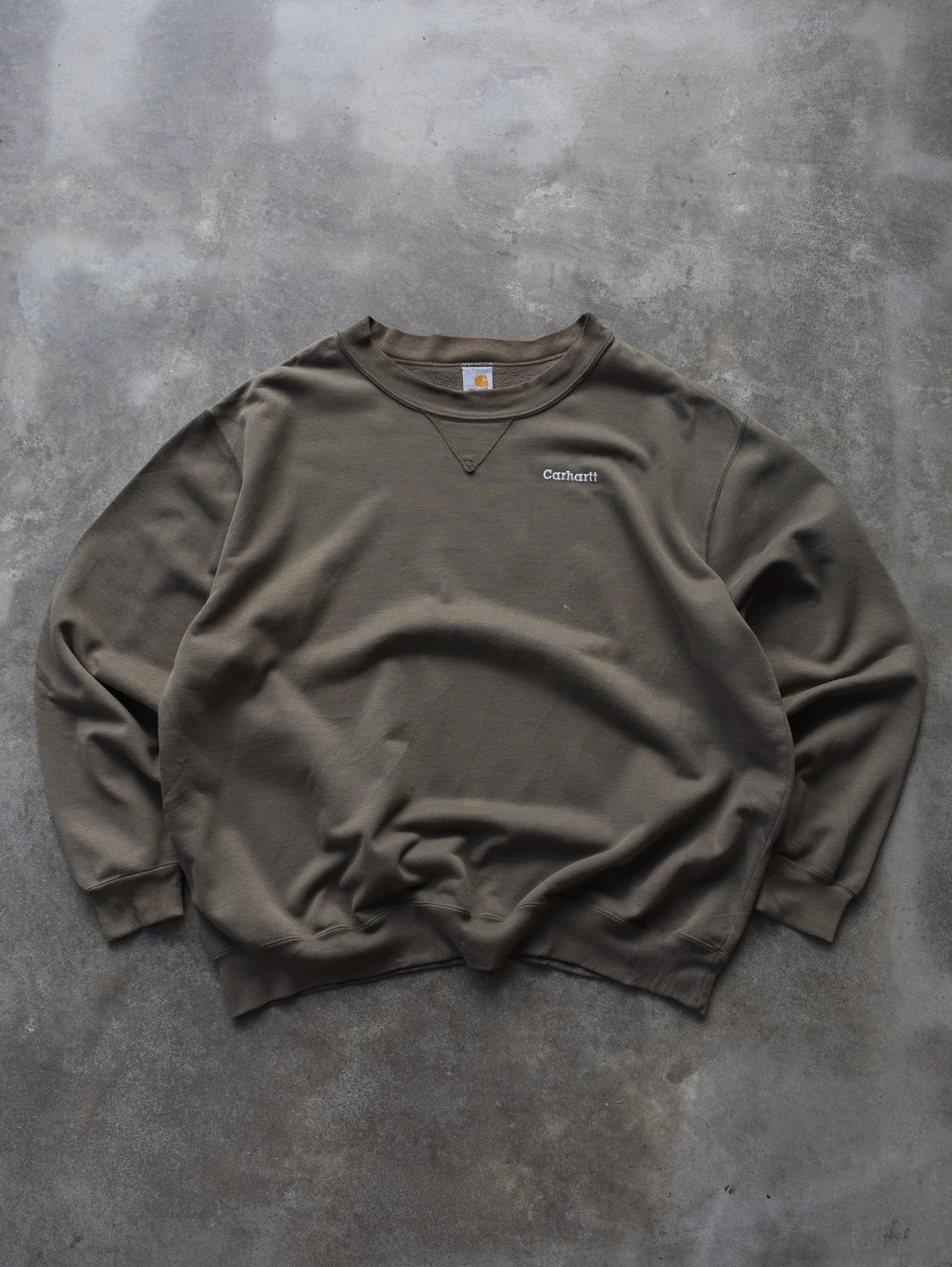 Vintage 00s Khaki Carhartt Sweatshirt (2XL)