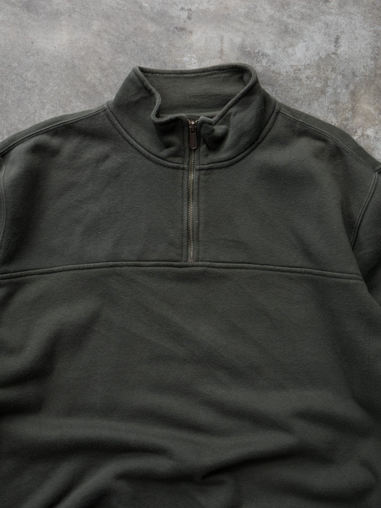 Vintage 00s Forest Green Carhartt 1/4 Zip Sweatshirt (XL)