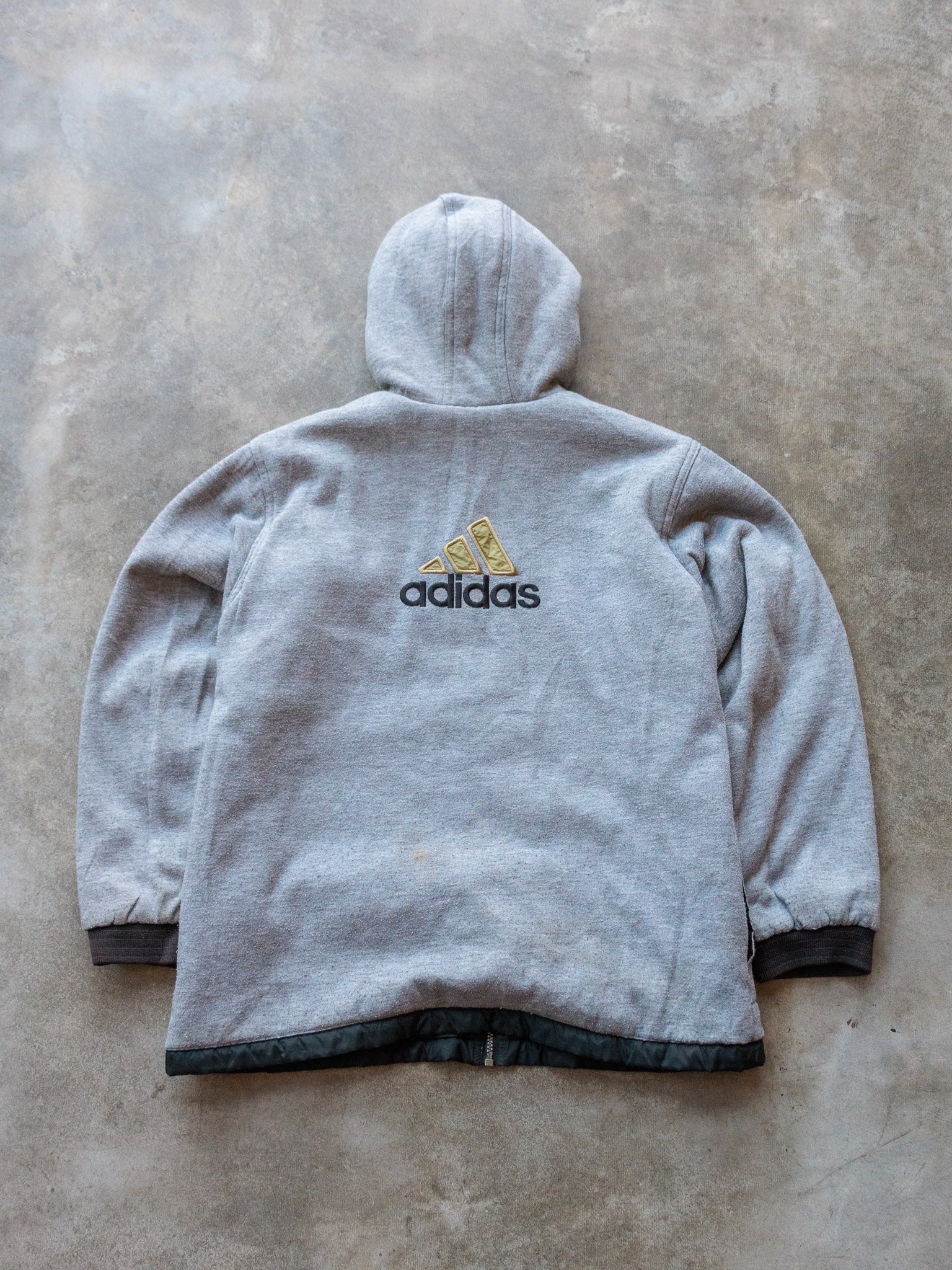 Vintage 90s Black & Grey Reversible Adidas Hoodie (M)
