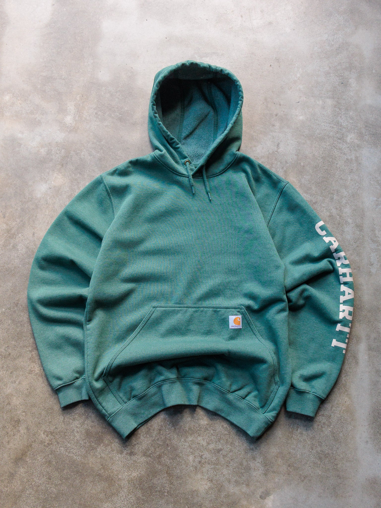 Vintage Turquoise Carhartt Graphic Hoodie (M)