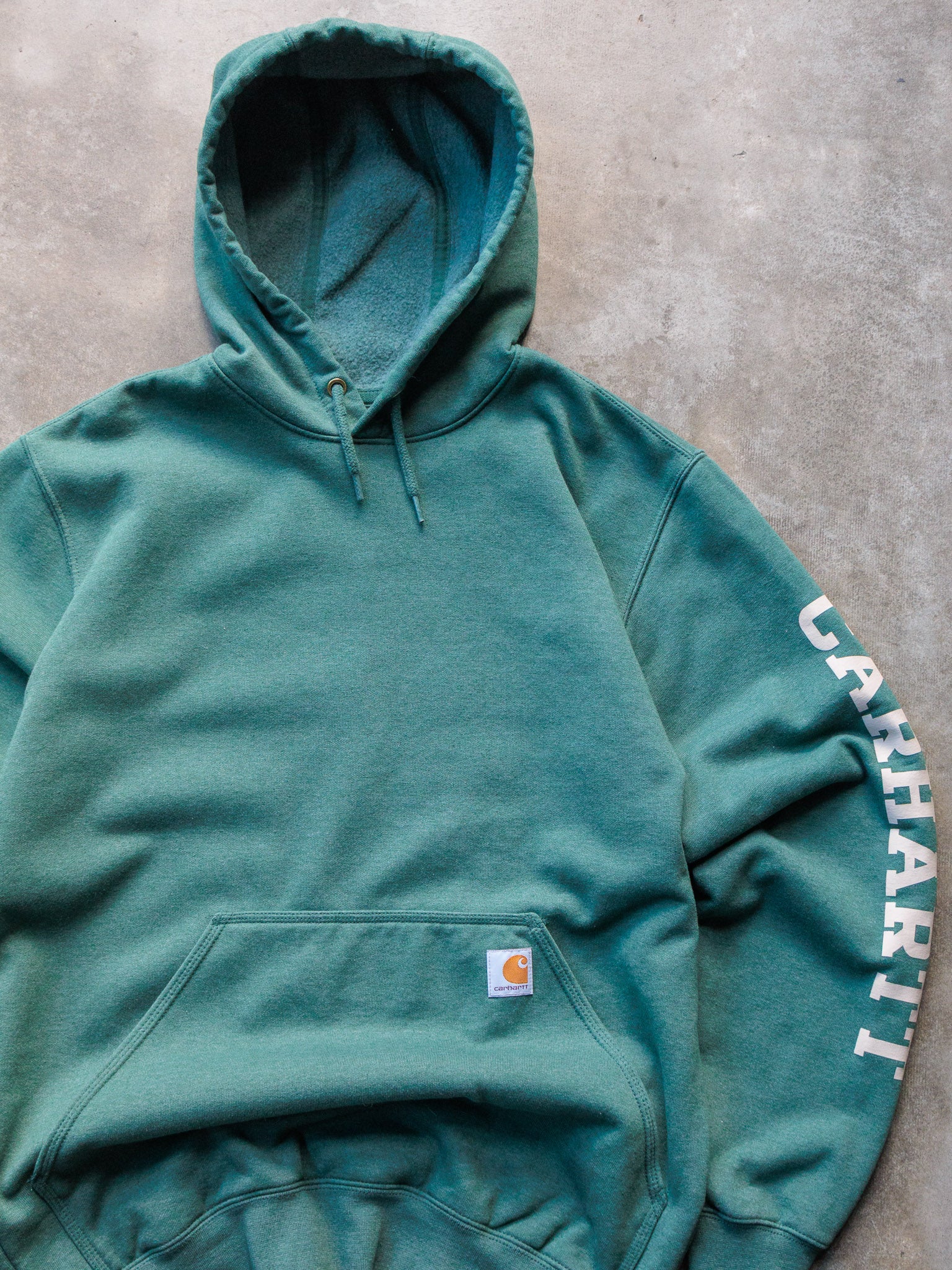 Vintage Turquoise Carhartt Graphic Hoodie (M)