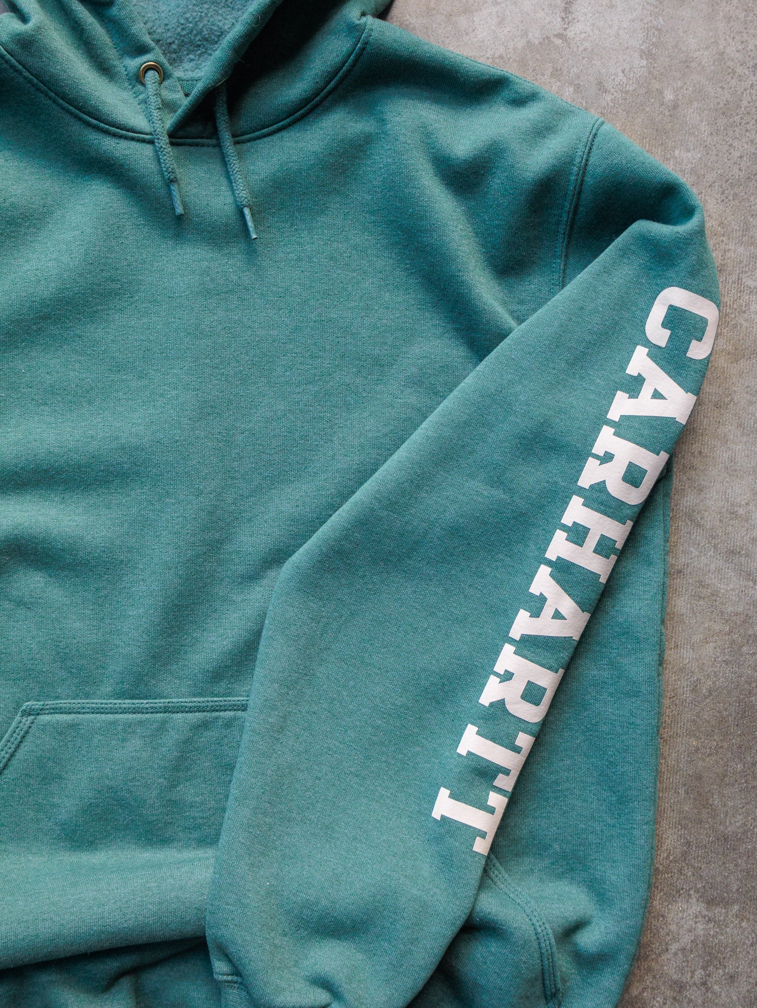 Vintage Turquoise Carhartt Graphic Hoodie (M)