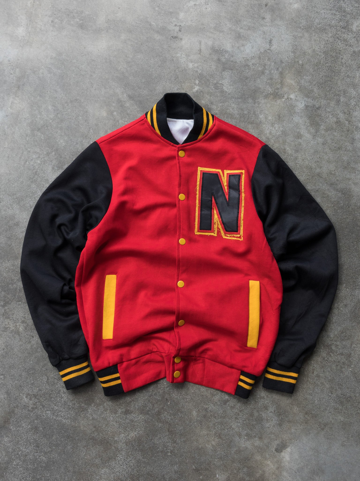 Vintage 90s Red & Black Galang Spell Out Varsity Jacket (S)