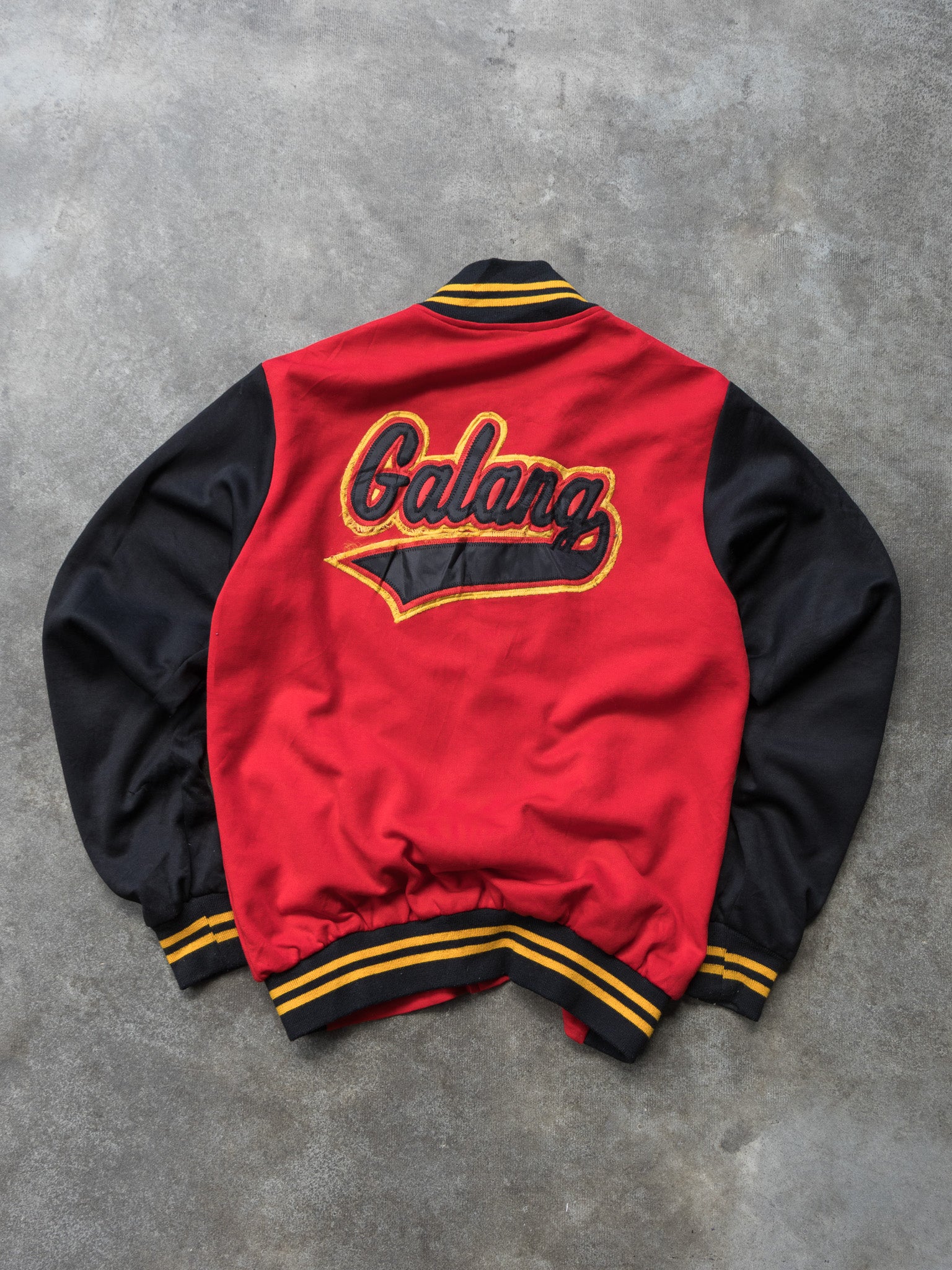 Vintage 90s Red & Black Galang Spell Out Varsity Jacket (S)